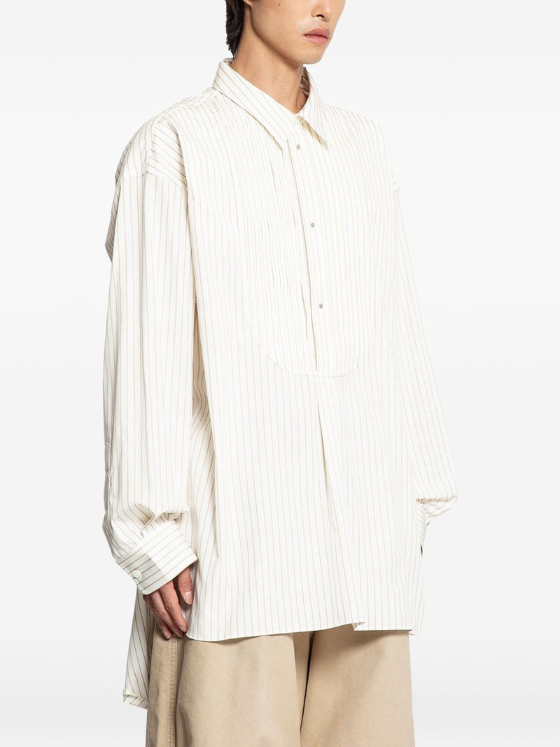 HED MAYNER pinstriped bib shirt outlook