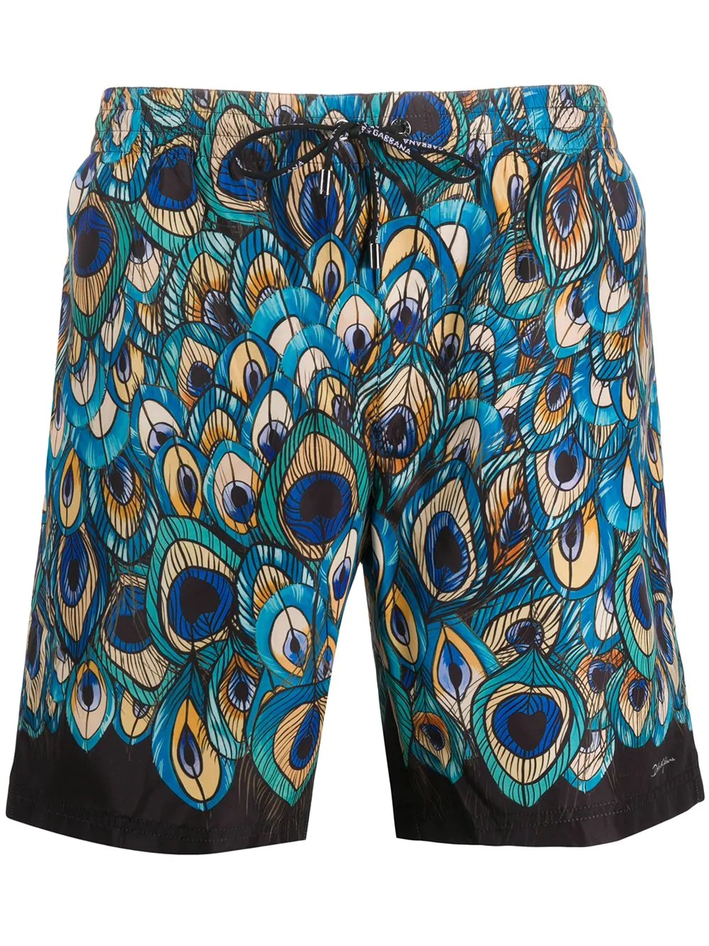 peacock print swimming trunks - 1