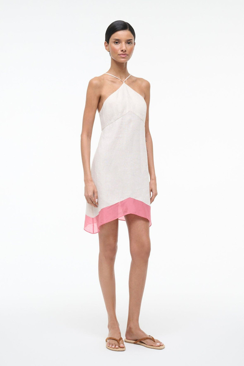 STAUD ORO LINEN DRESS BLUSH CANYON 3