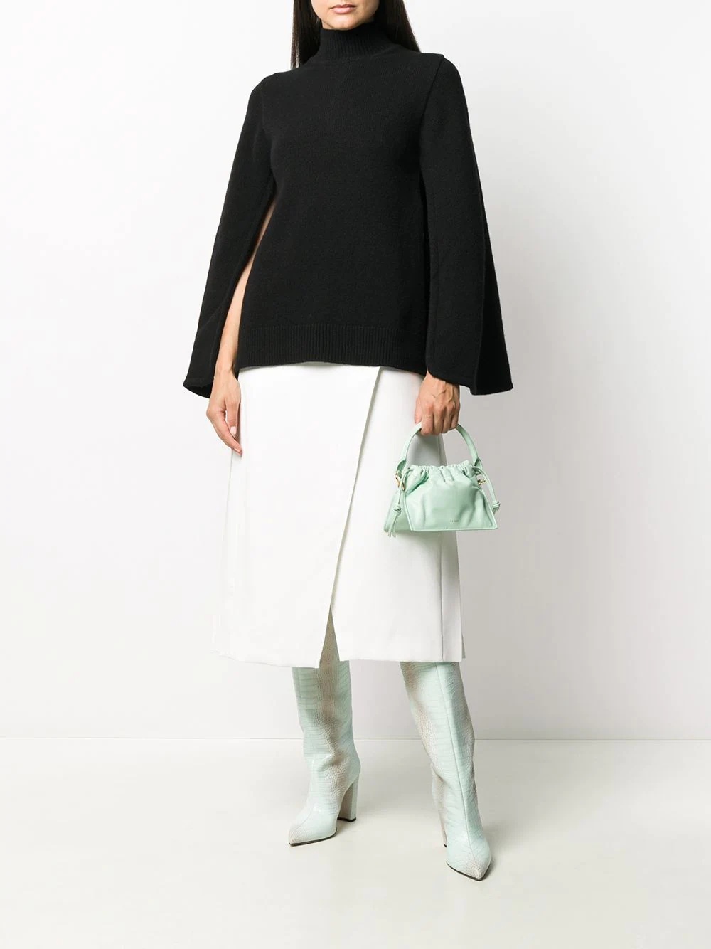 fine-knit cape-style jumper - 2