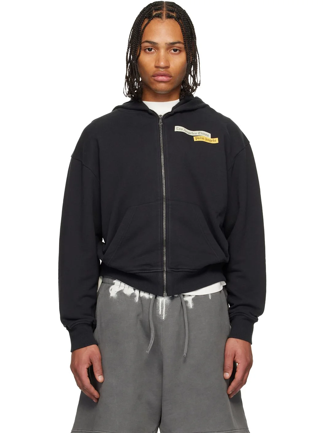 Black LA Times Edition News Zip Hoodie - 1