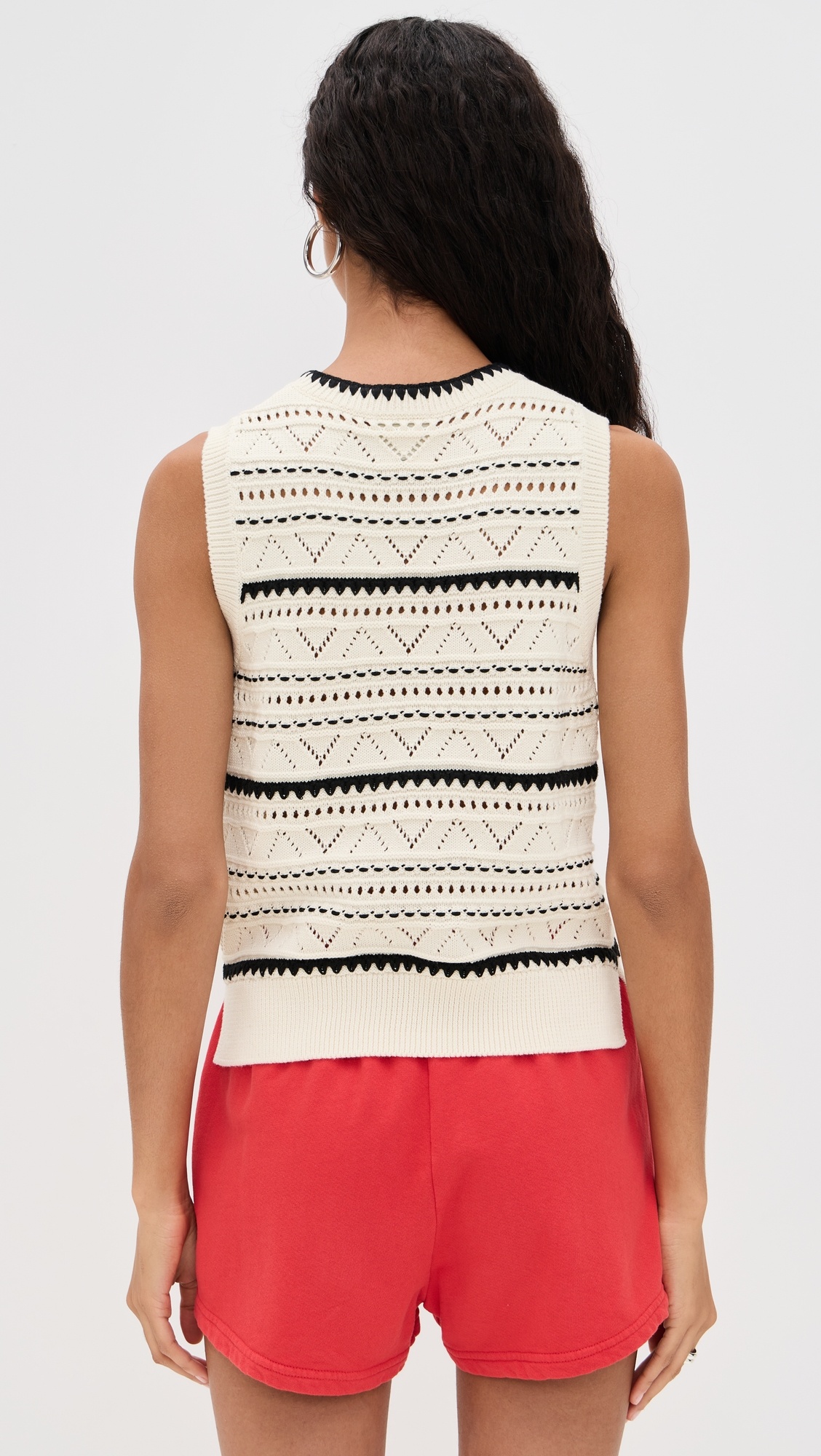 Athena Pointelle Knit Vest - 2