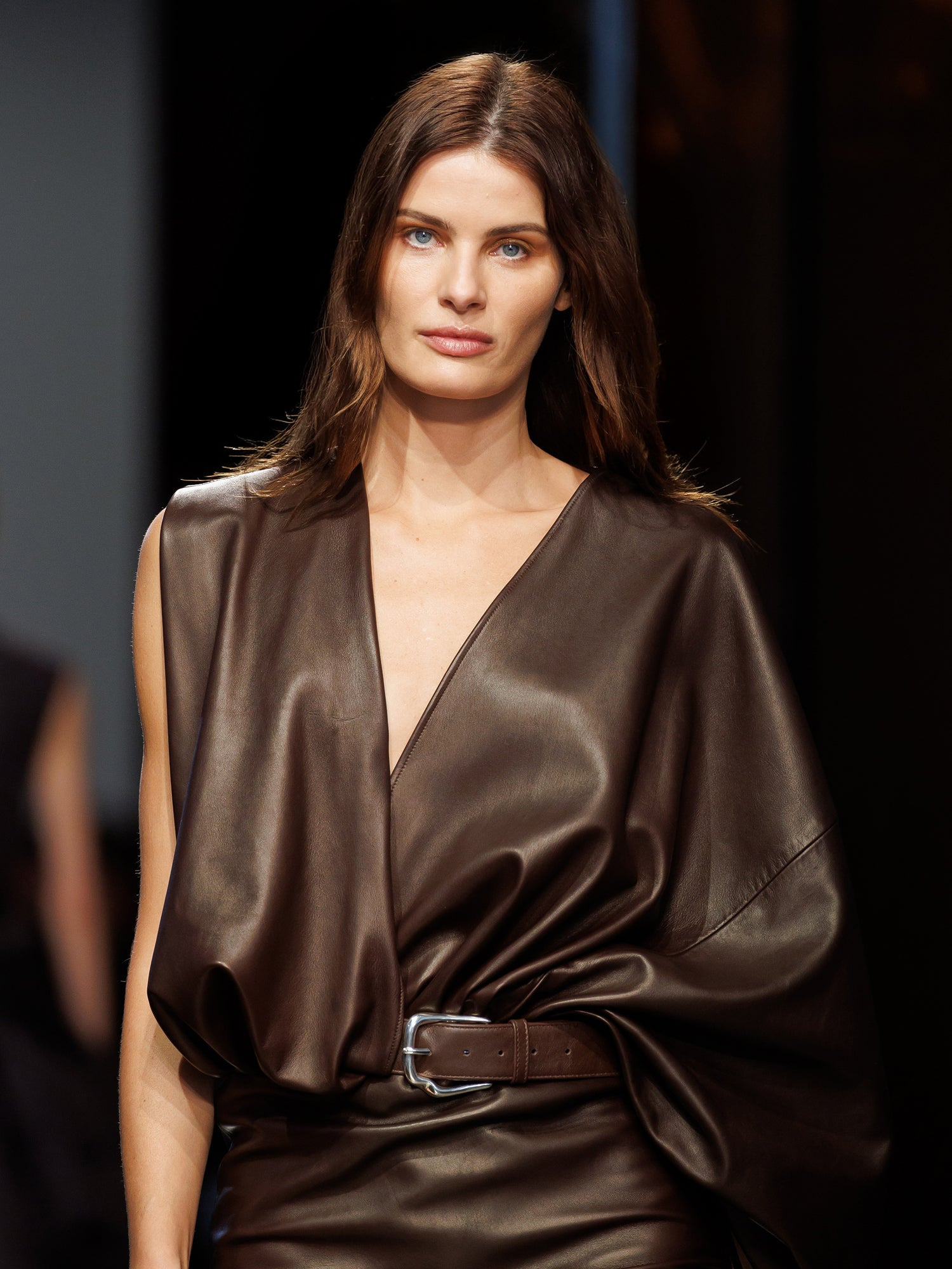 Swaddled Belted Leather Dress - 8