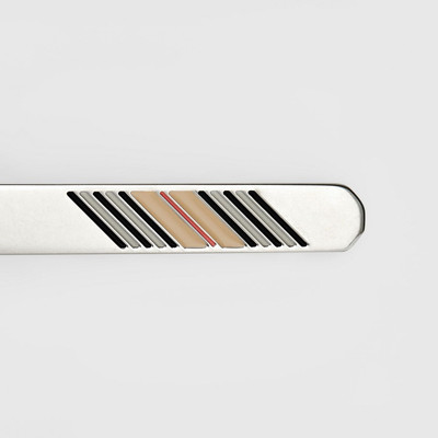 Burberry Icon Stripe Detail Palladium-plated Tie Bar outlook