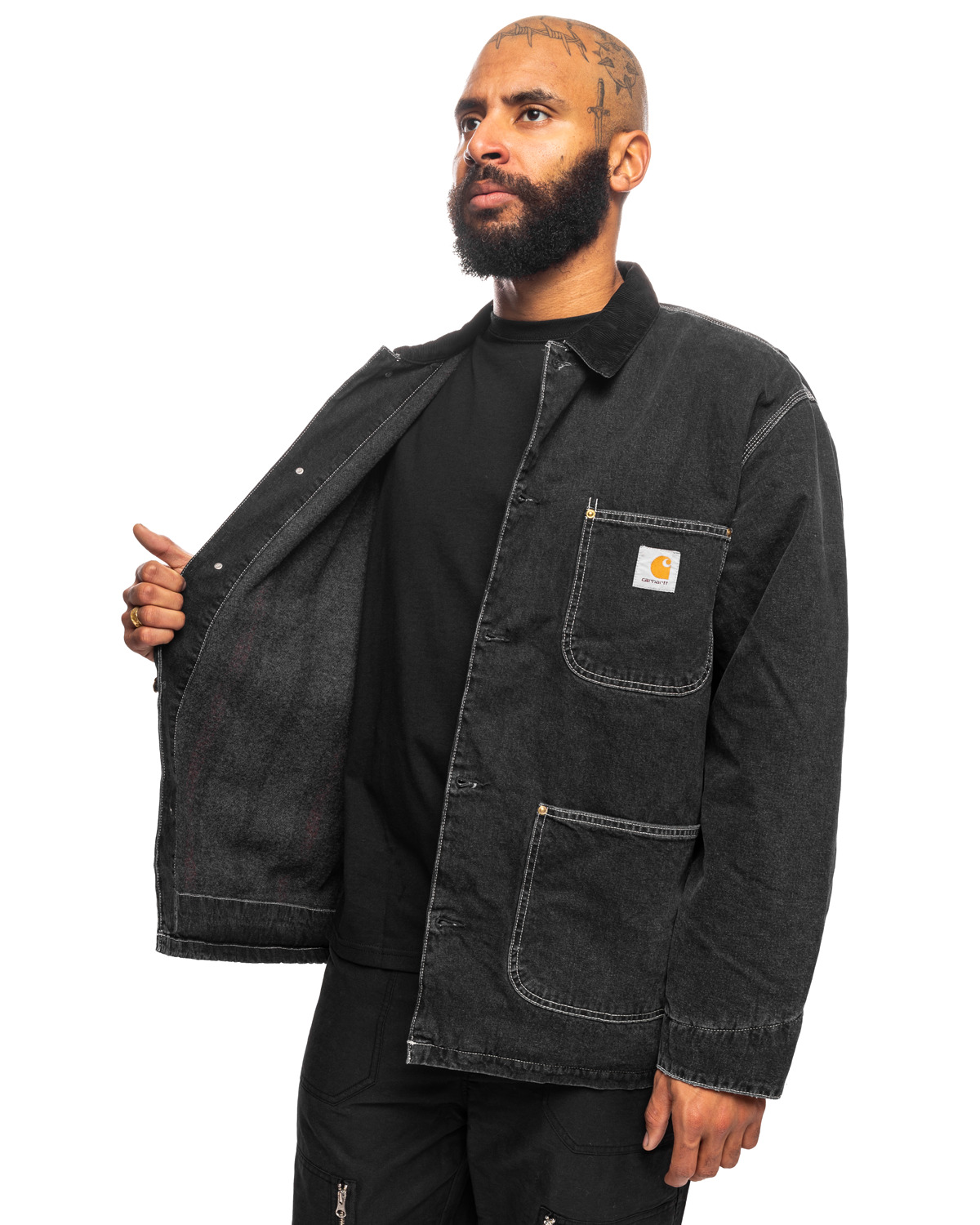 OG Chore Coat Black/Black Stone Washed - 4