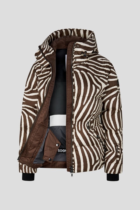 Lucca Down ski jacket in Brown/Off-white - 2