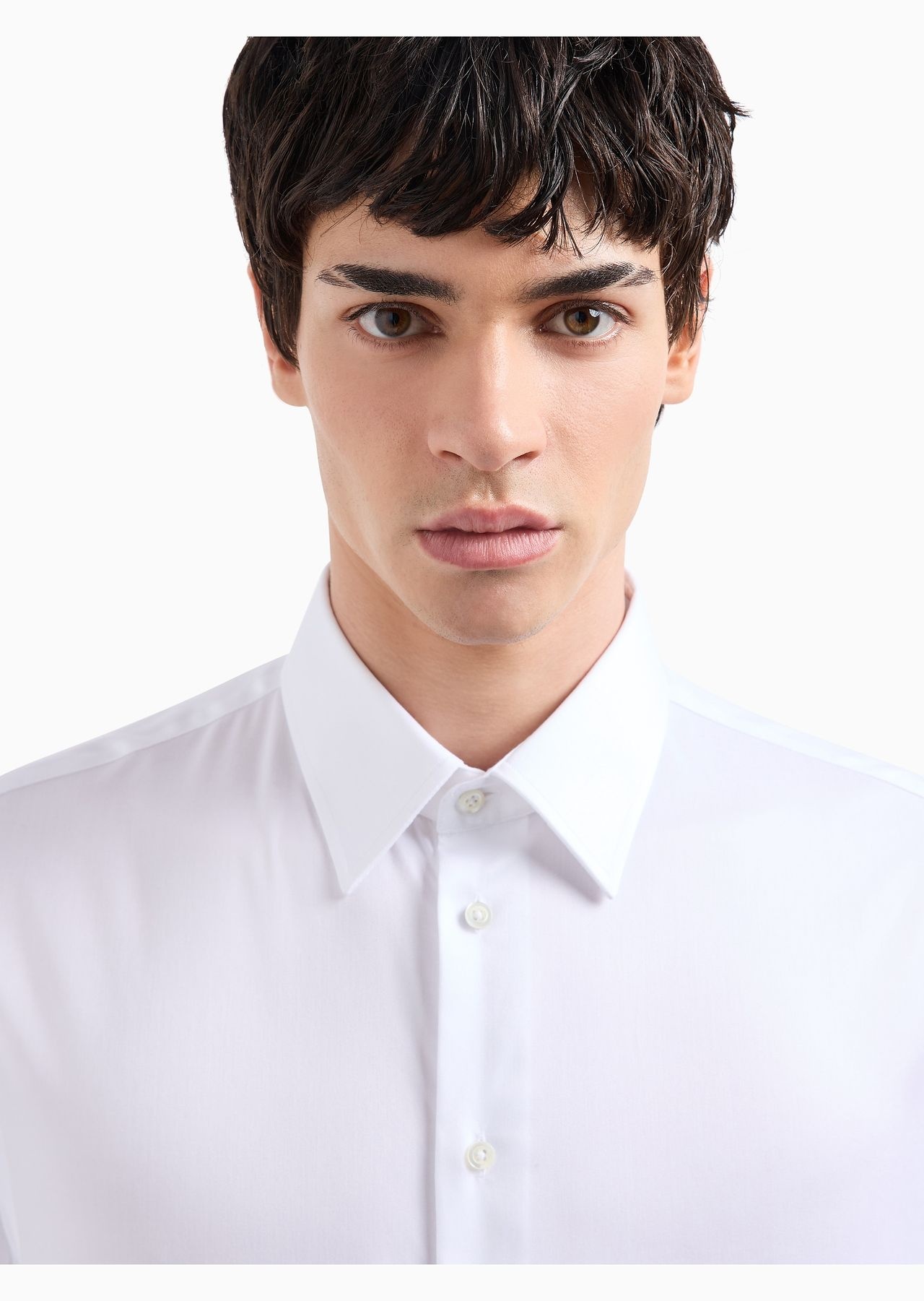 Modern-fit, stretch-cotton, non-iron shirt with a stiff collar - 5