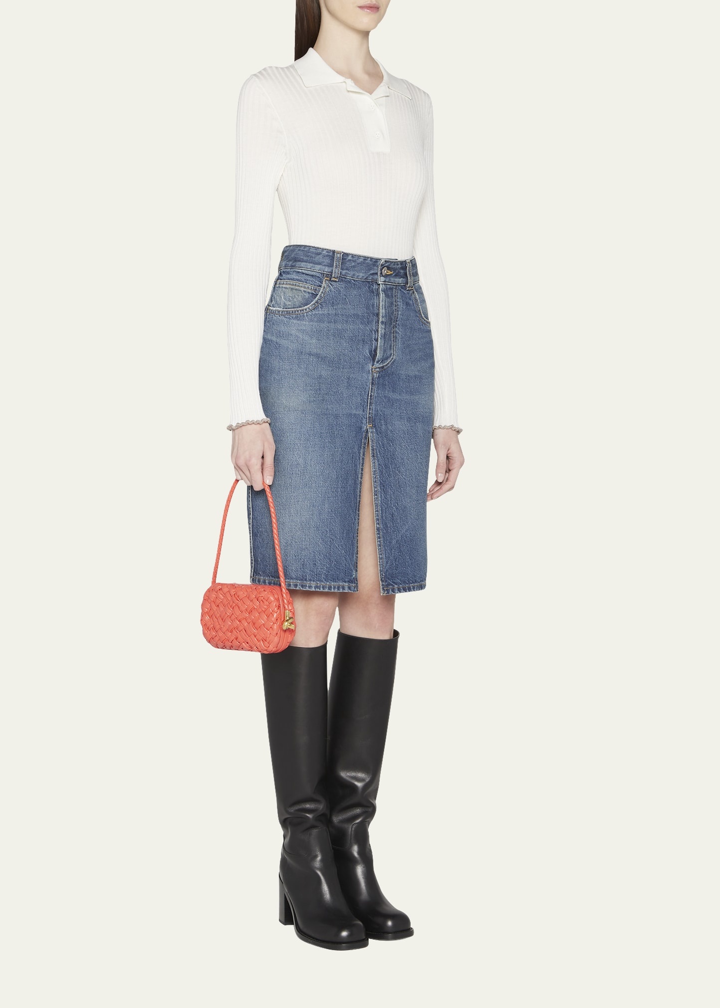 Knot Intrecciato Leather Shoulder Bag - 5