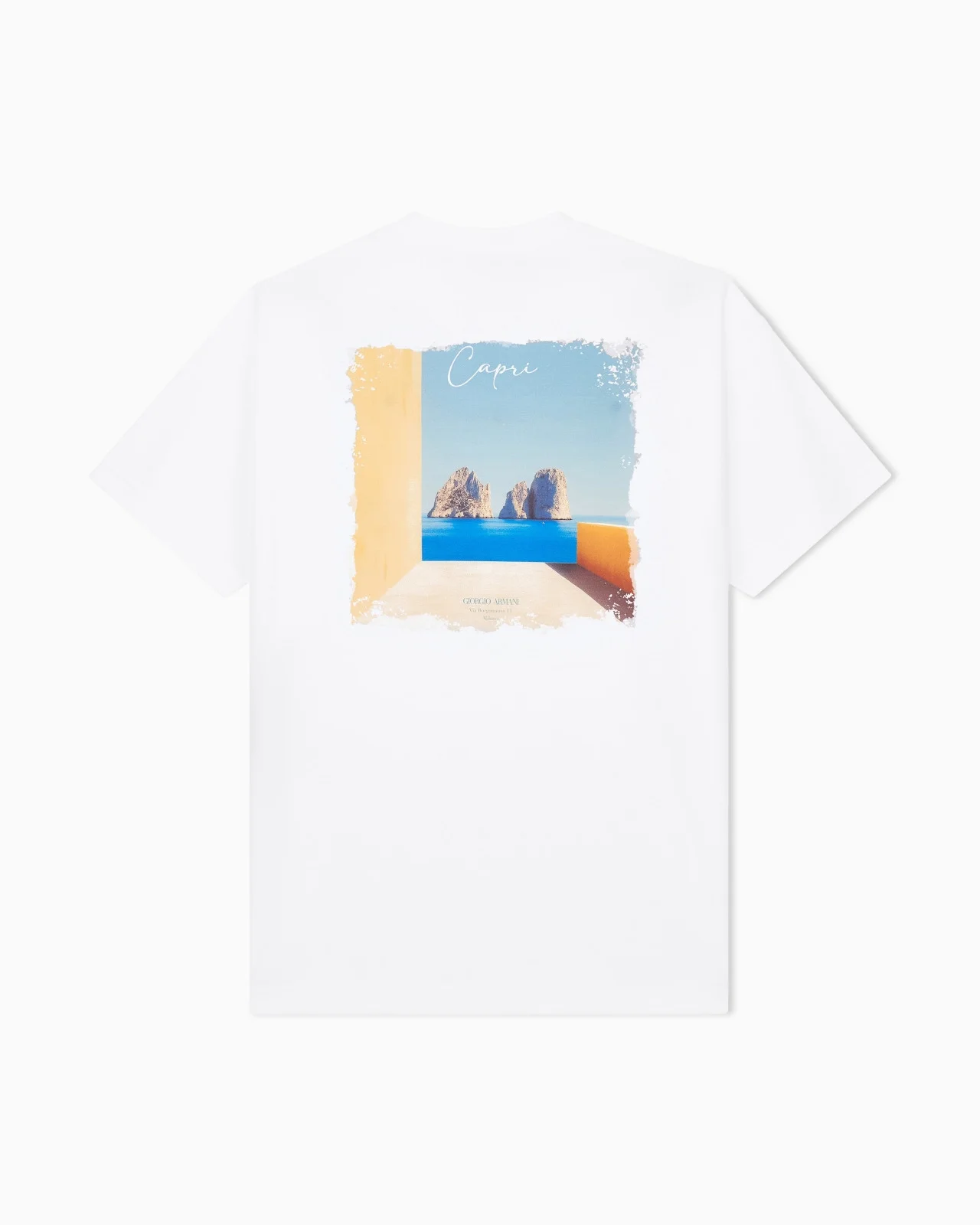 COTTON INTERLOCK JERSEY T-SHIRT WITH PRINT ON THE BACK - 1