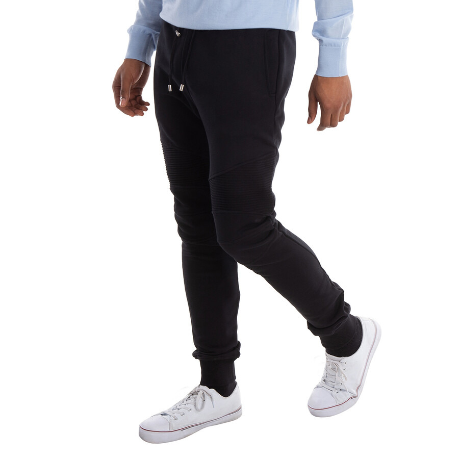 Balmain Flocked Logo Print Joggers - 4