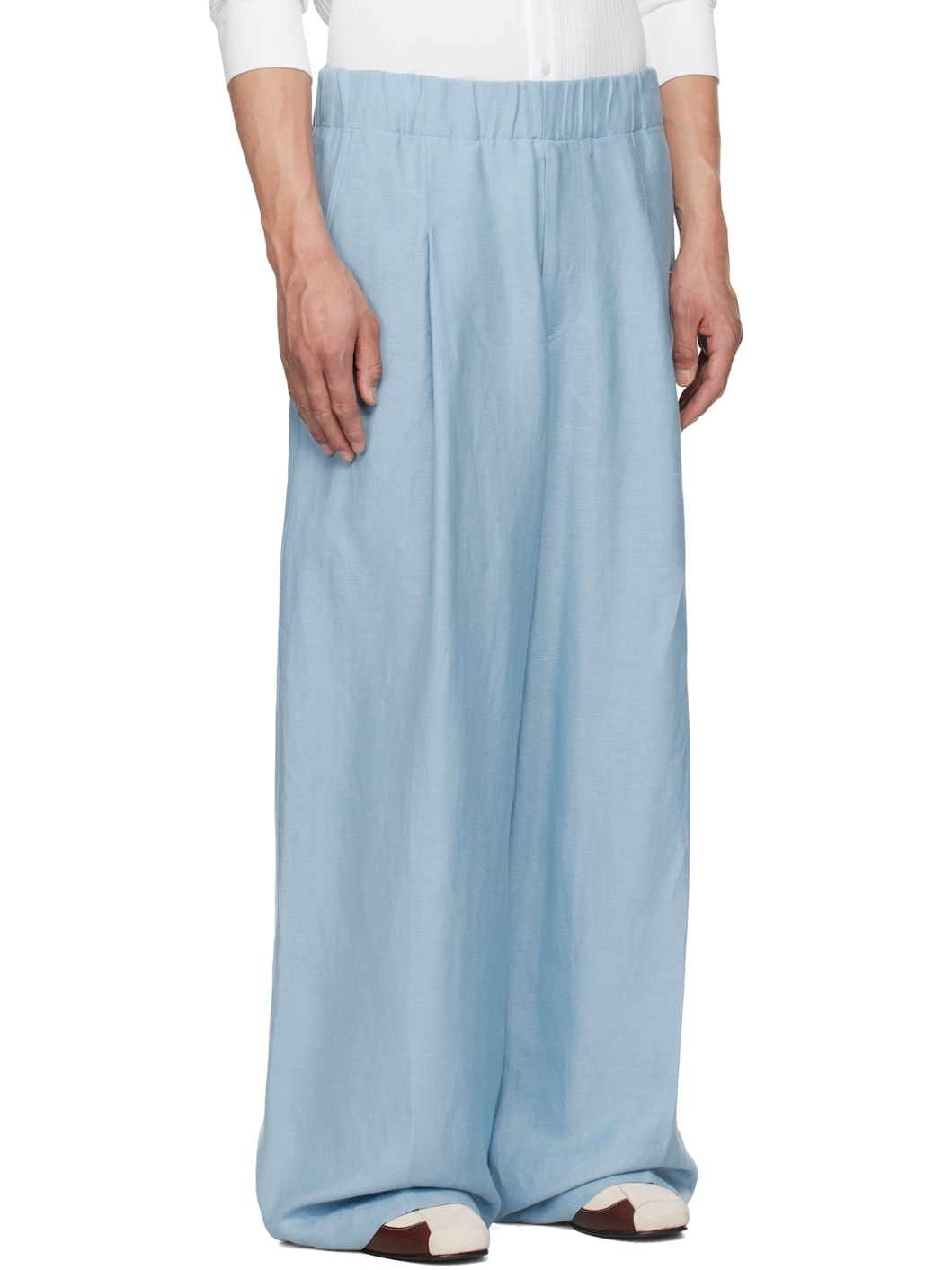 Blue Drawstring Trousers - 2