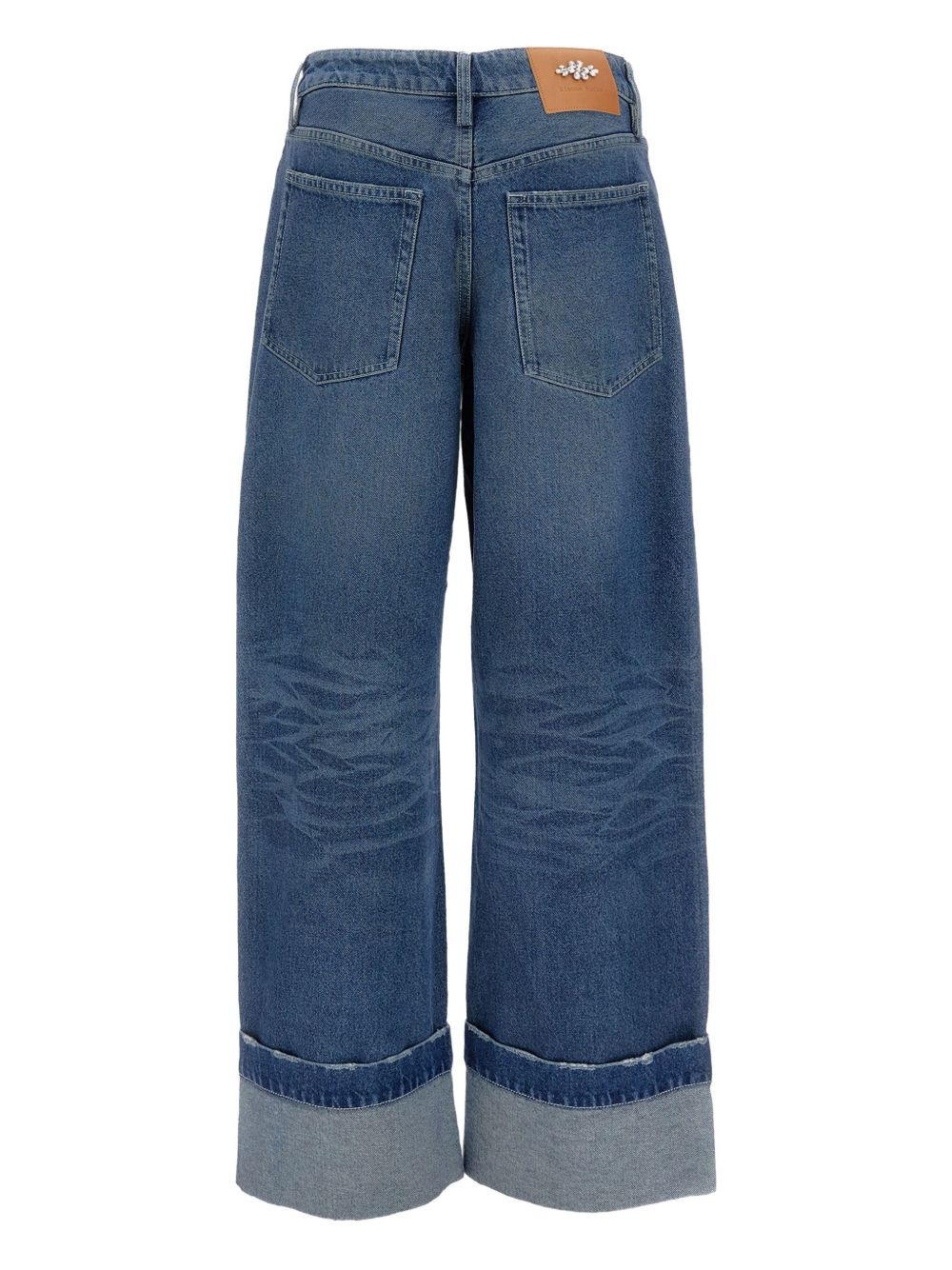 distressed folded-cuff denim jeans - 2