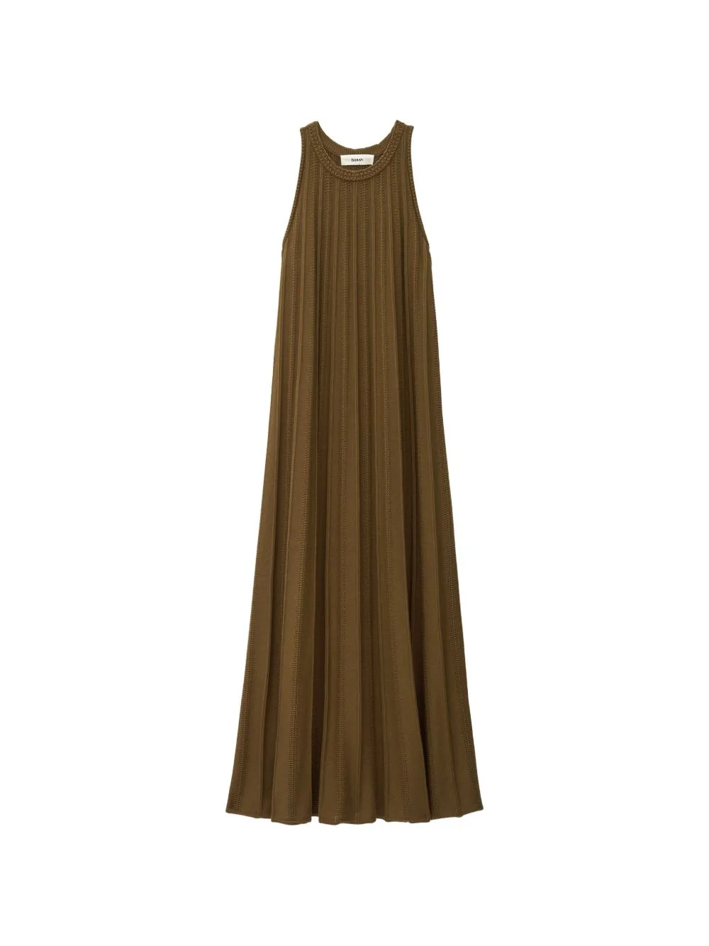 Sinte ribbed-knit pointelle-trim flared maxi dress - 1