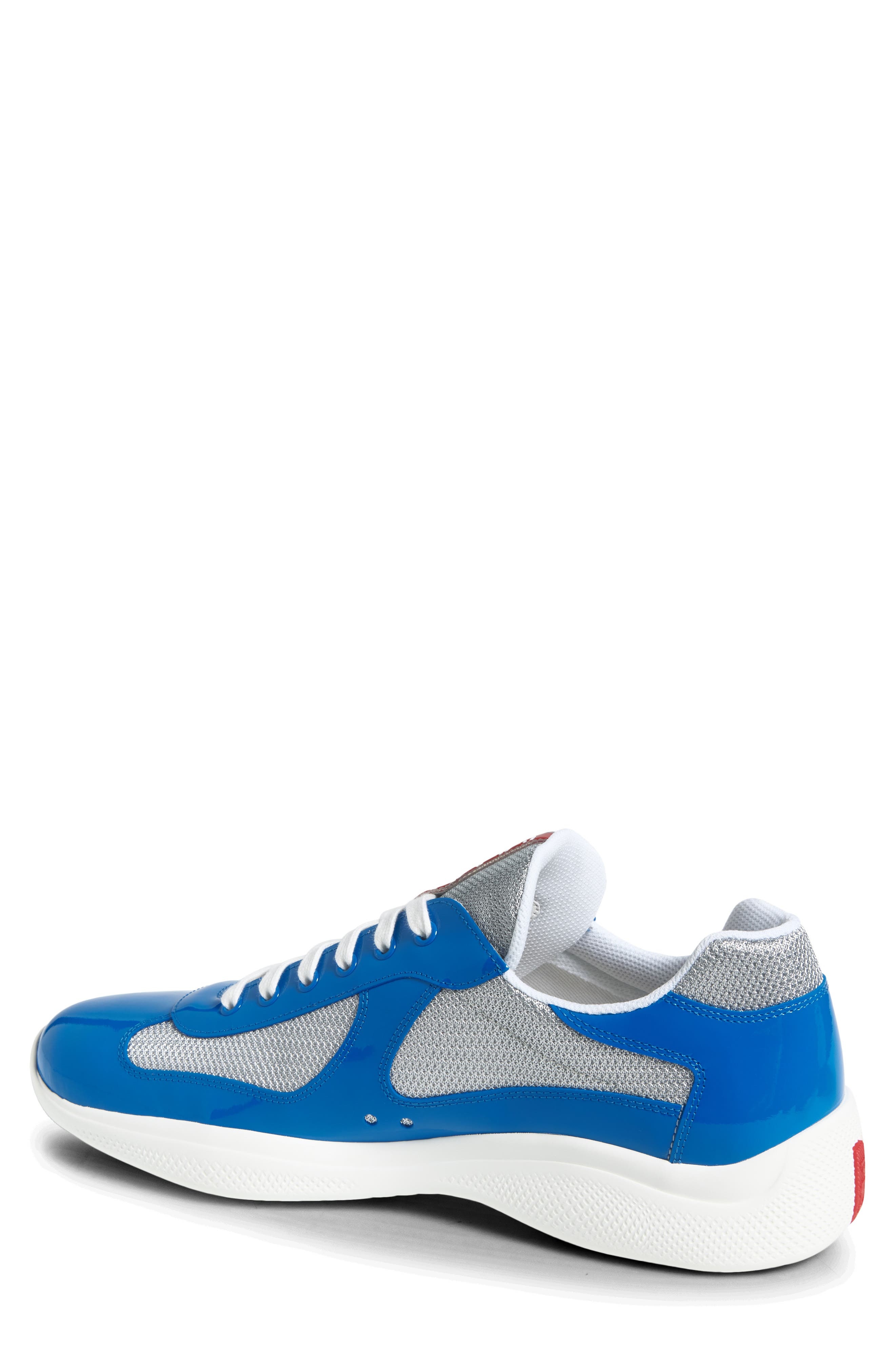 Prada America's Cup Vernice Bike Low Top Sneaker in Cina/Argento at Nordstrom - 2