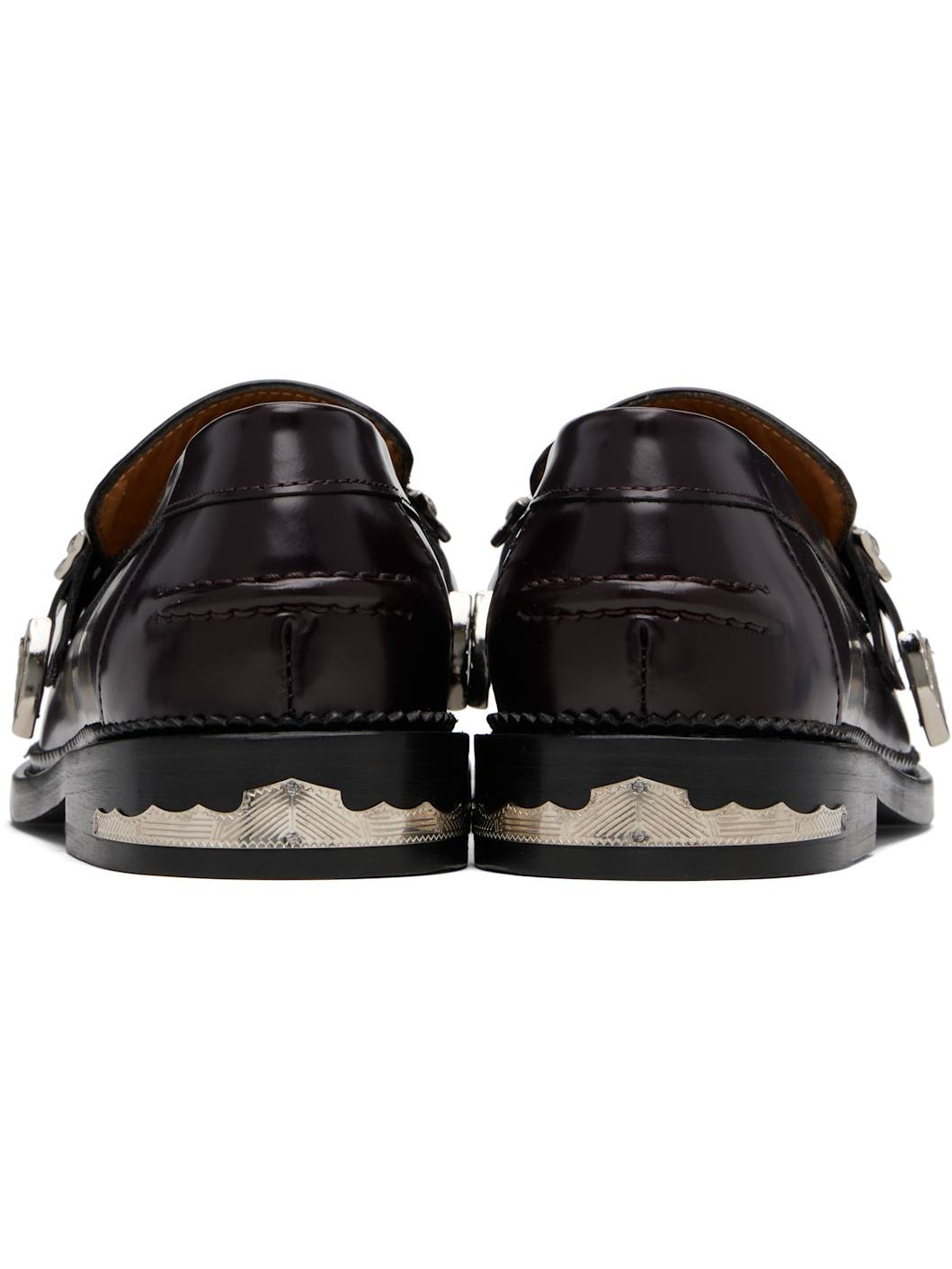 SSENSE Exclusive Burgundy Metal Loafers - 2