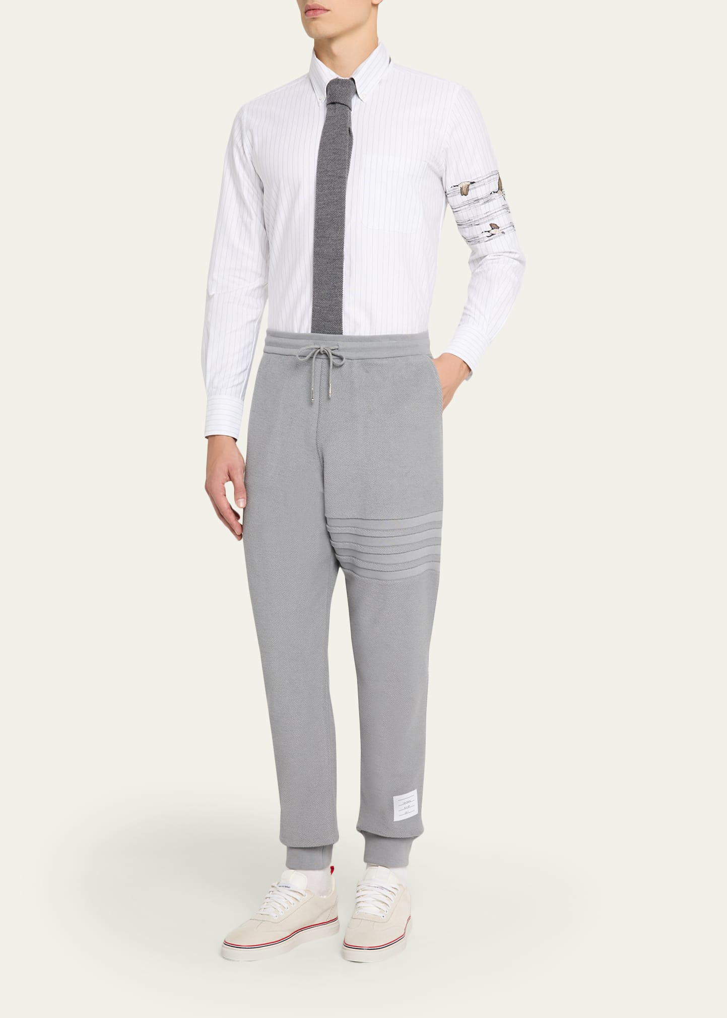 Men's 4-Bar Stripe Cotton Sweatpants - 2