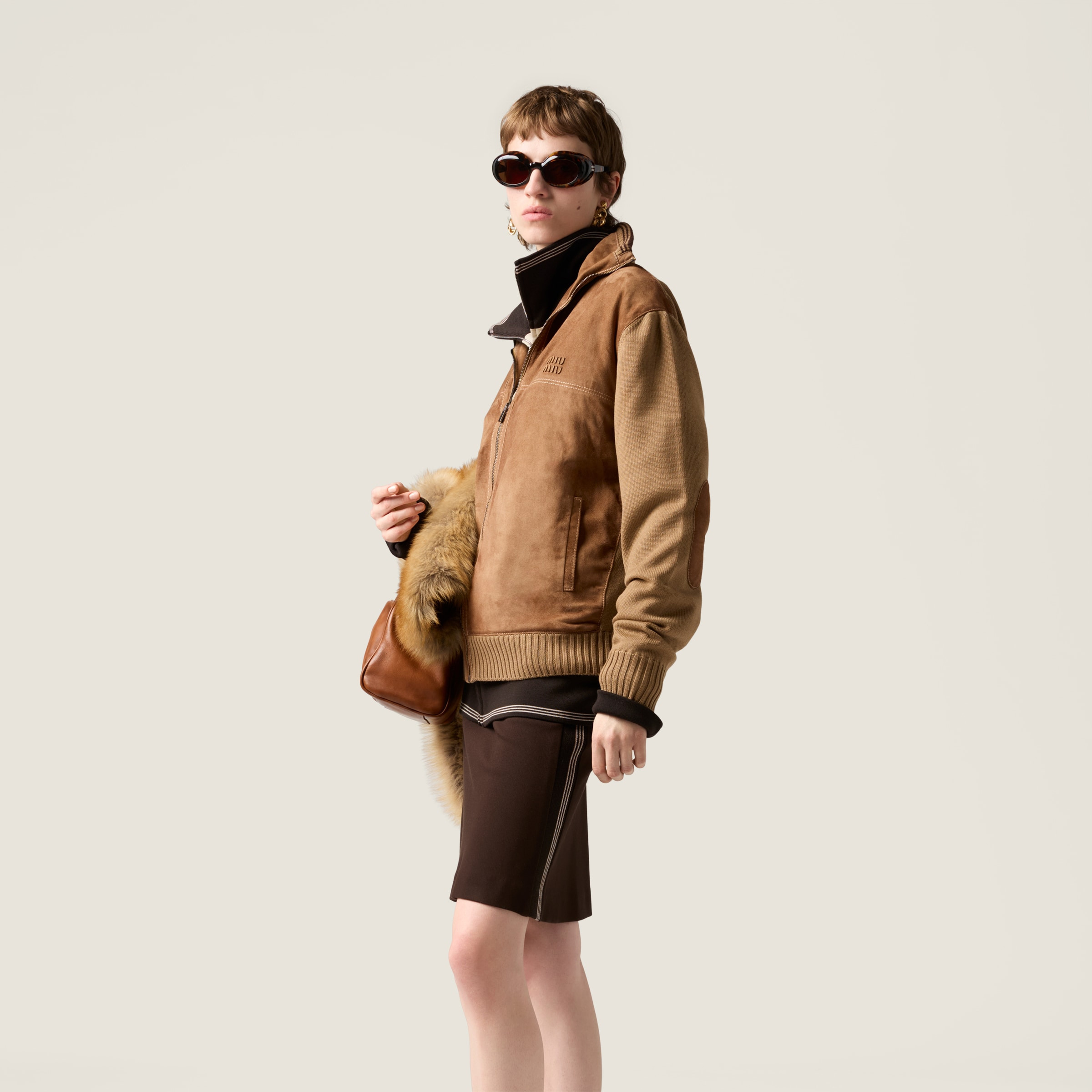 Wool and leather zipper cardigan - 2