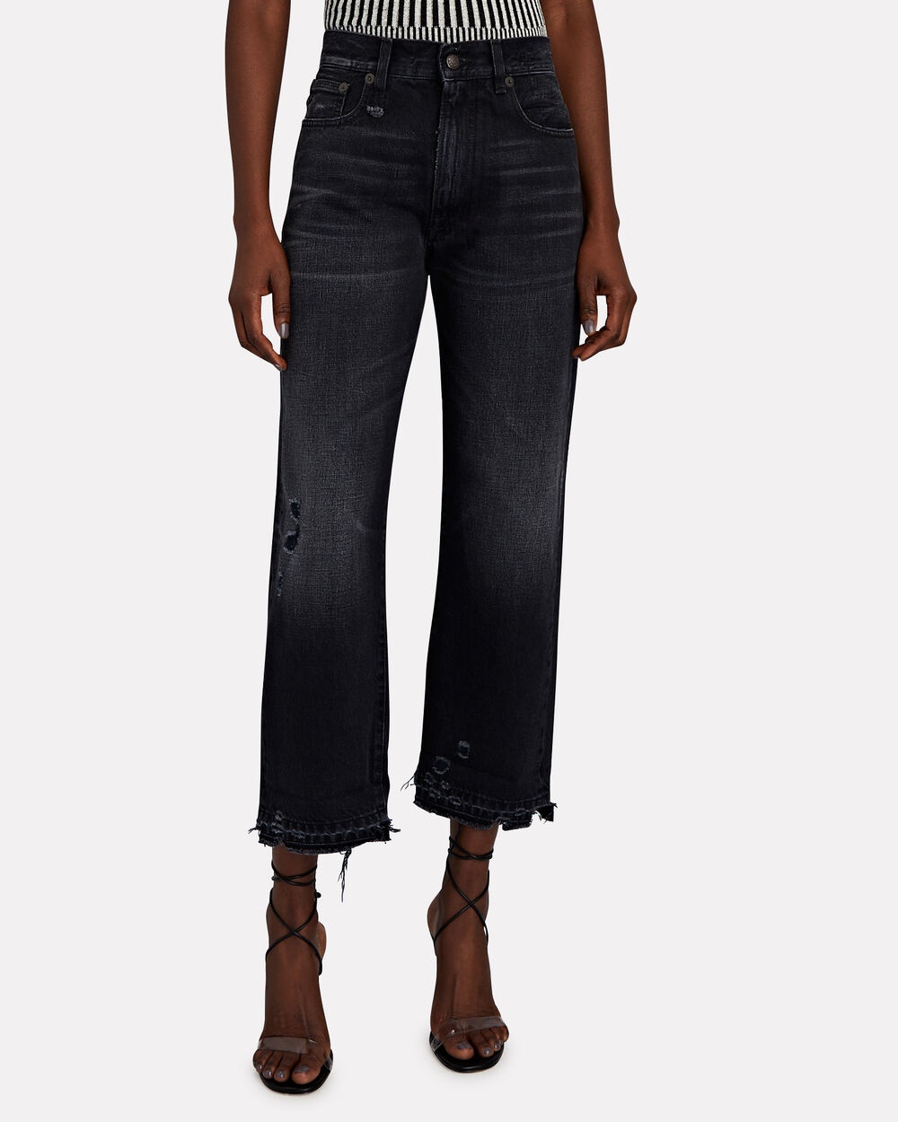 Boyfriend Distressed Straight-Leg Jeans - 3