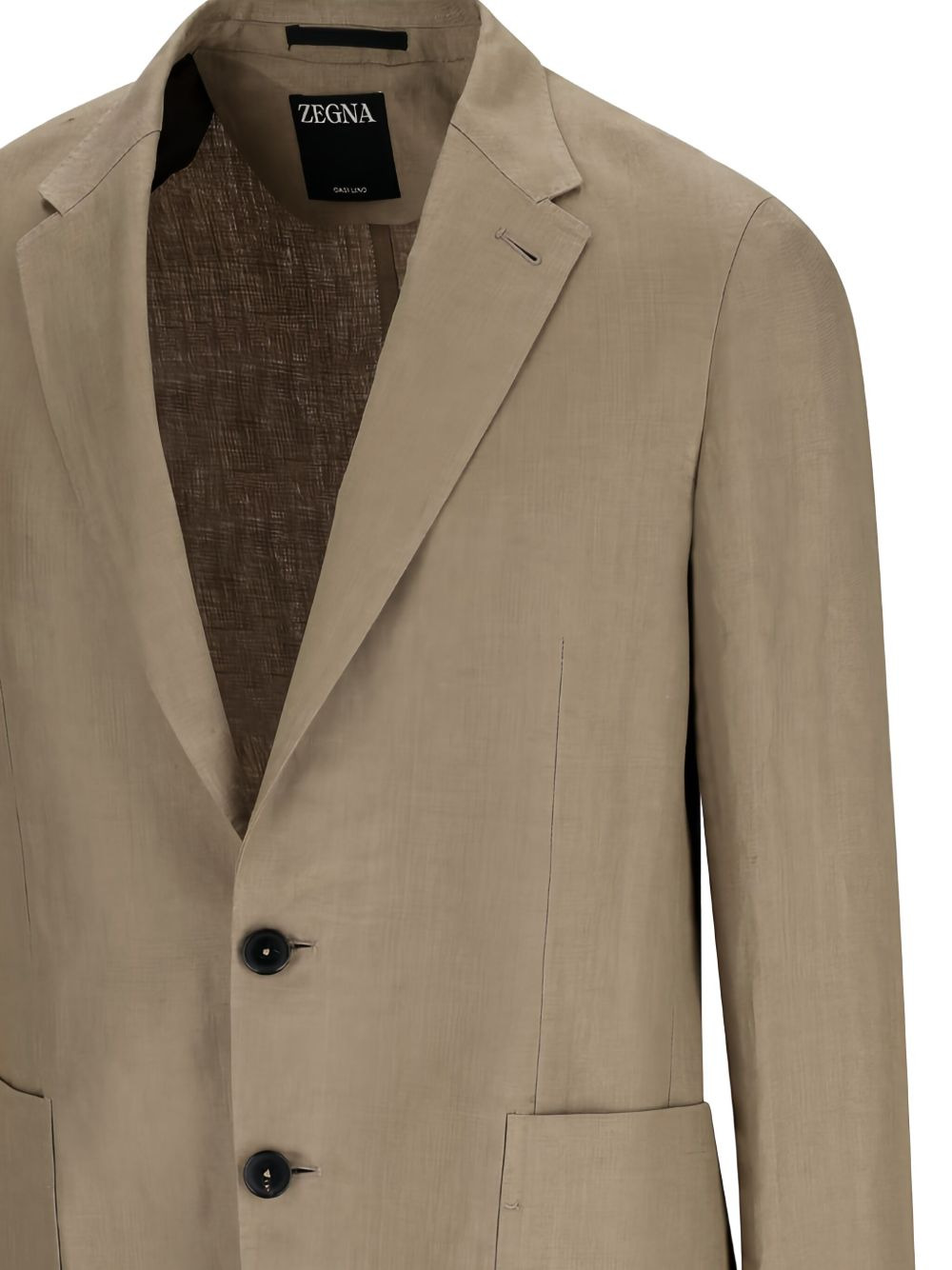 single-breasted linen jacket - 3