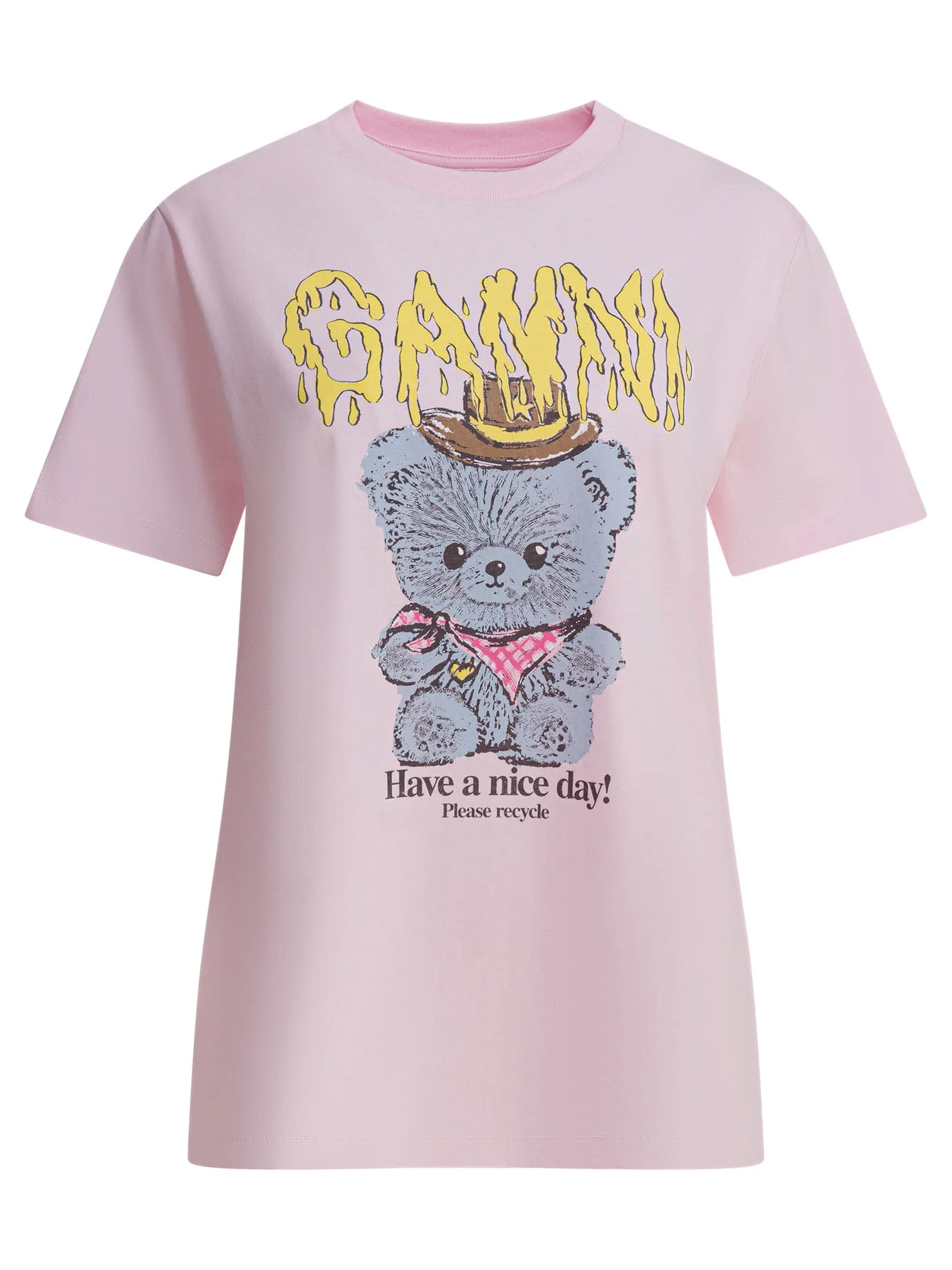 Ganni Women "Bear" Cotton T-Shirt - 1