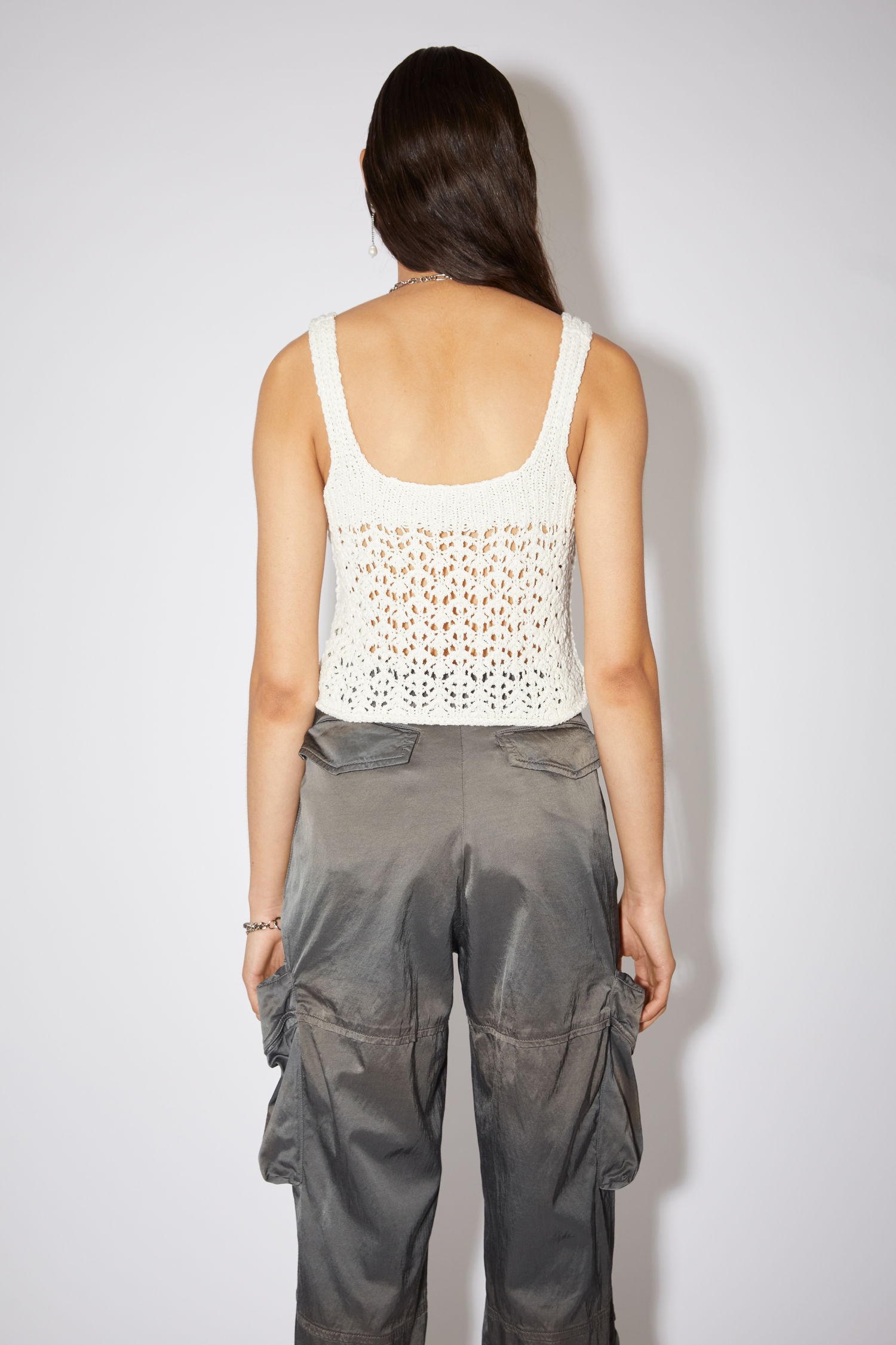 Cropped lace top - Off white - 3