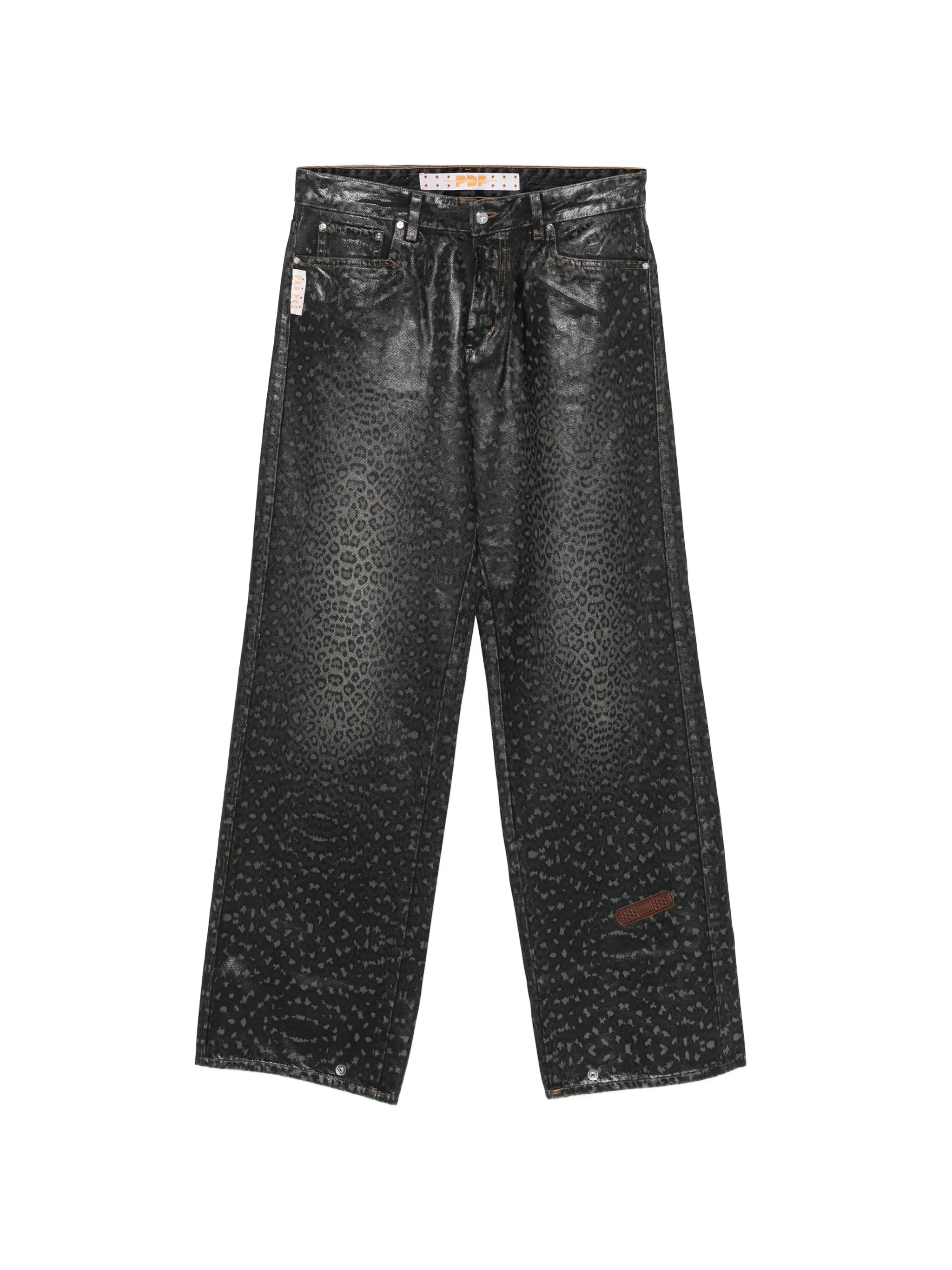 Pdf Leopard Print Denim Jeans - 1