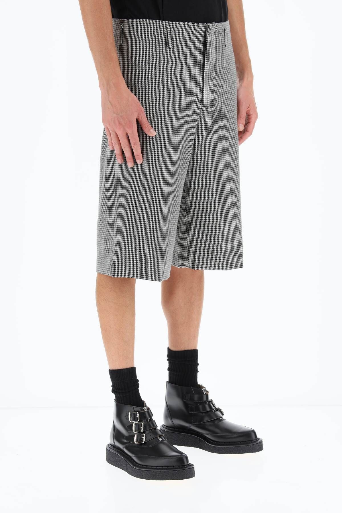 HOUNDSTOOTH WOOL SHORTS - 3