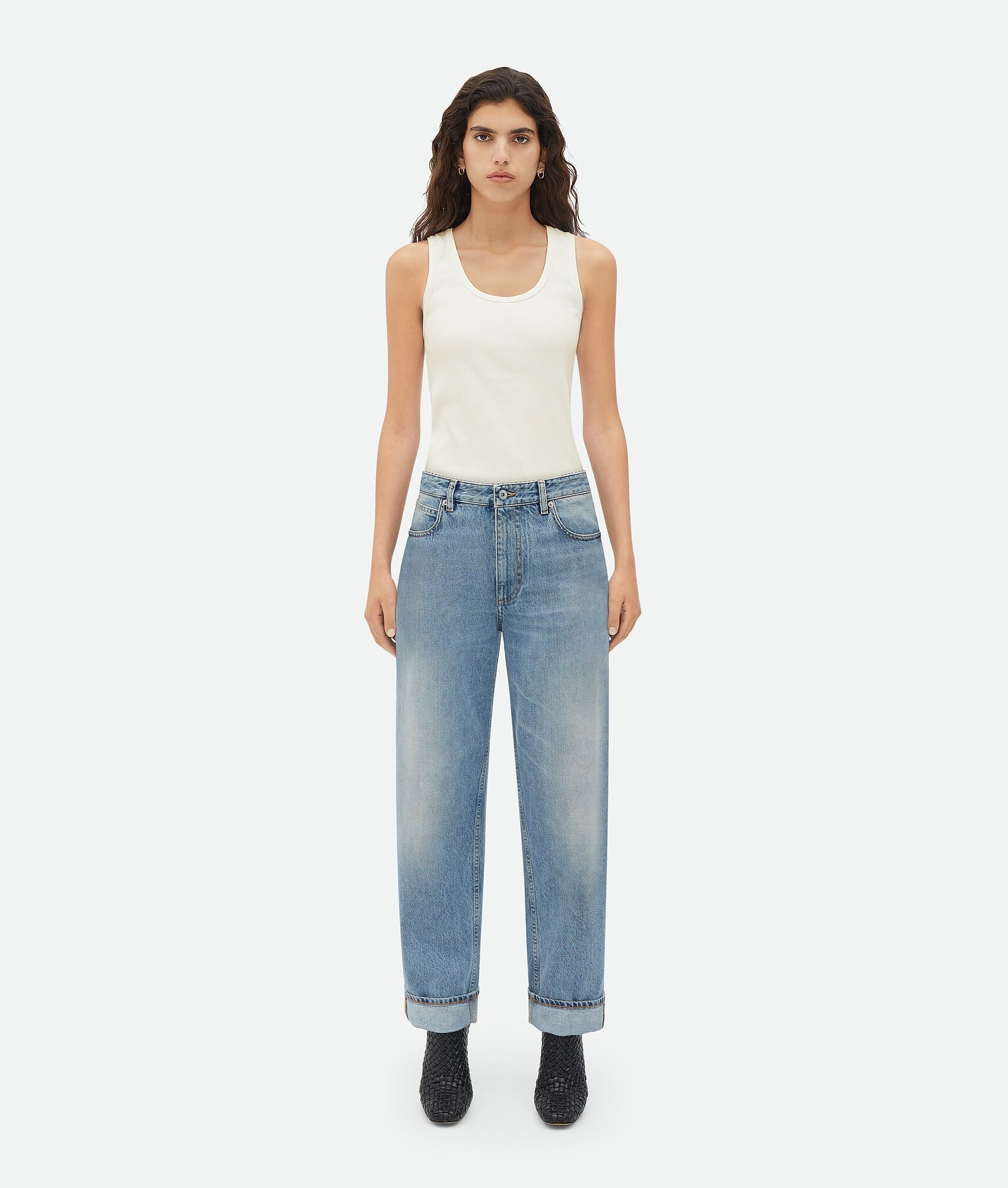 Vintage Medium Indigo Turned Up Denim - 4