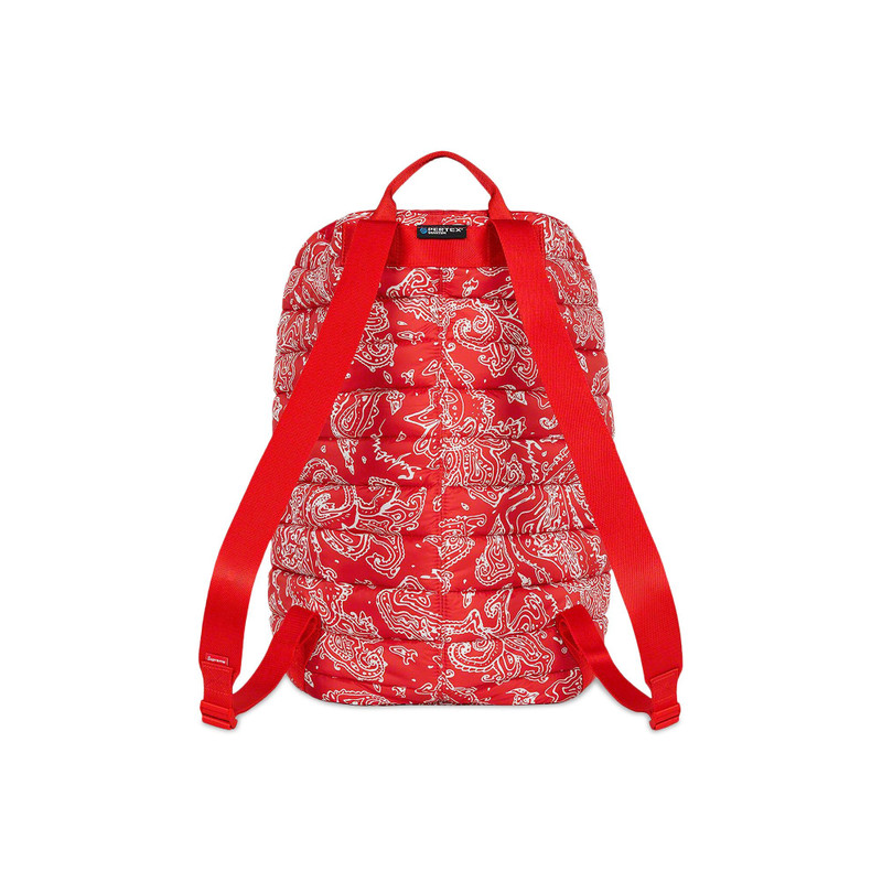 Supreme Supreme Puffer Backpack 'Red Paisley' outlook