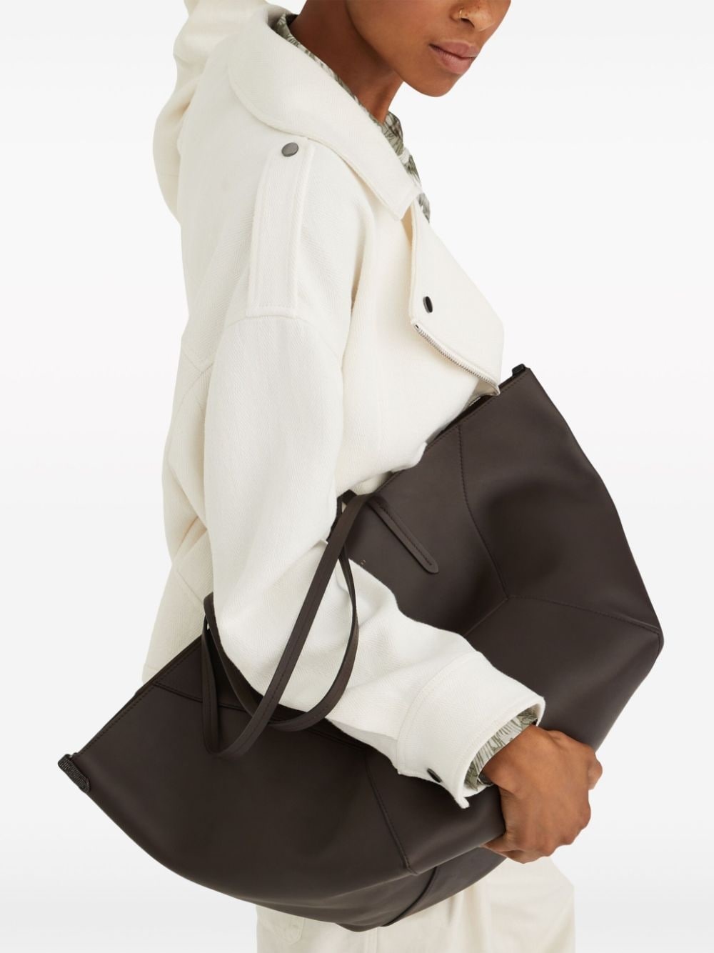 logo-stamp leather tote bag - 2