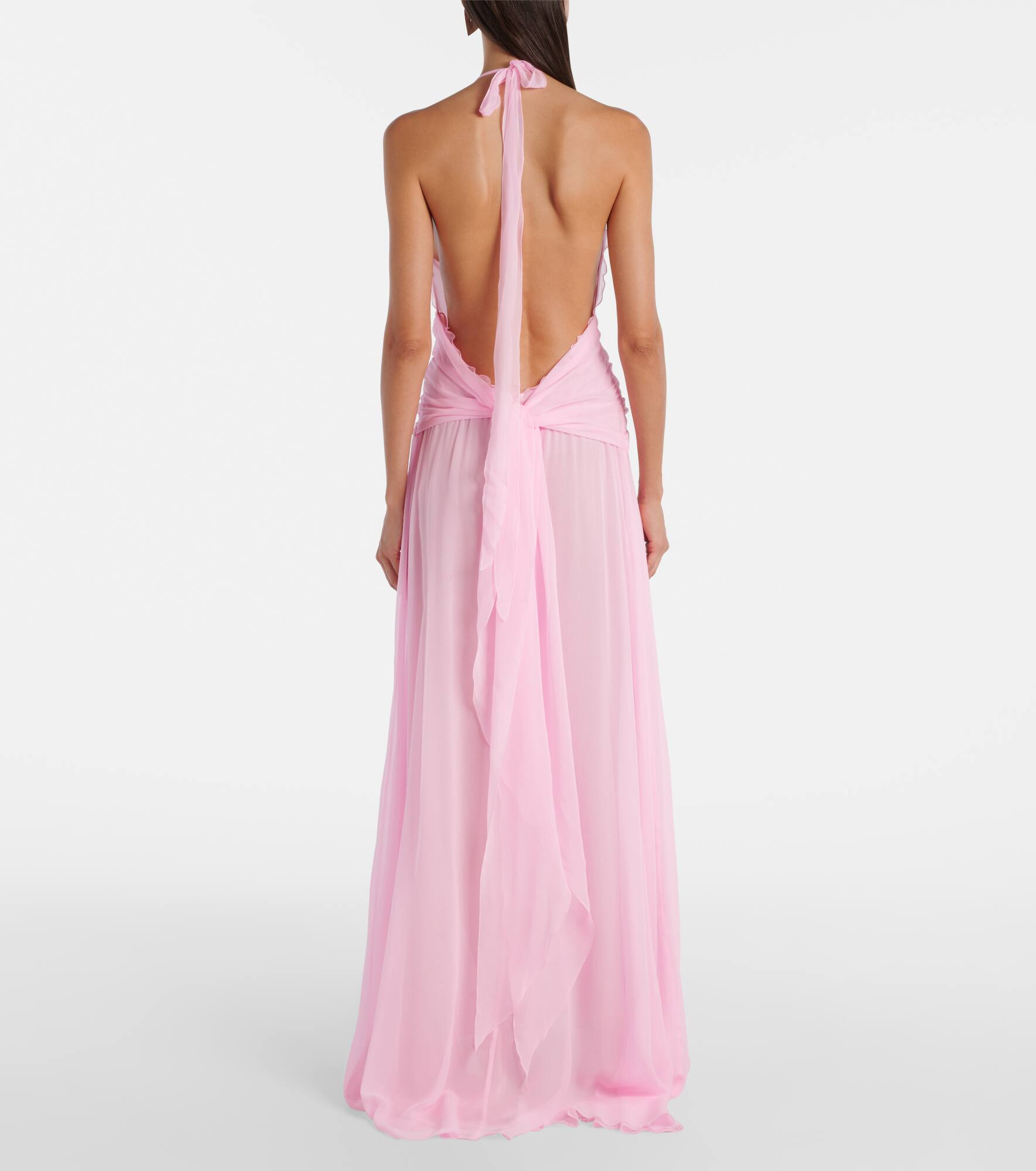 Ruffled silk georgette maxi dress - 3