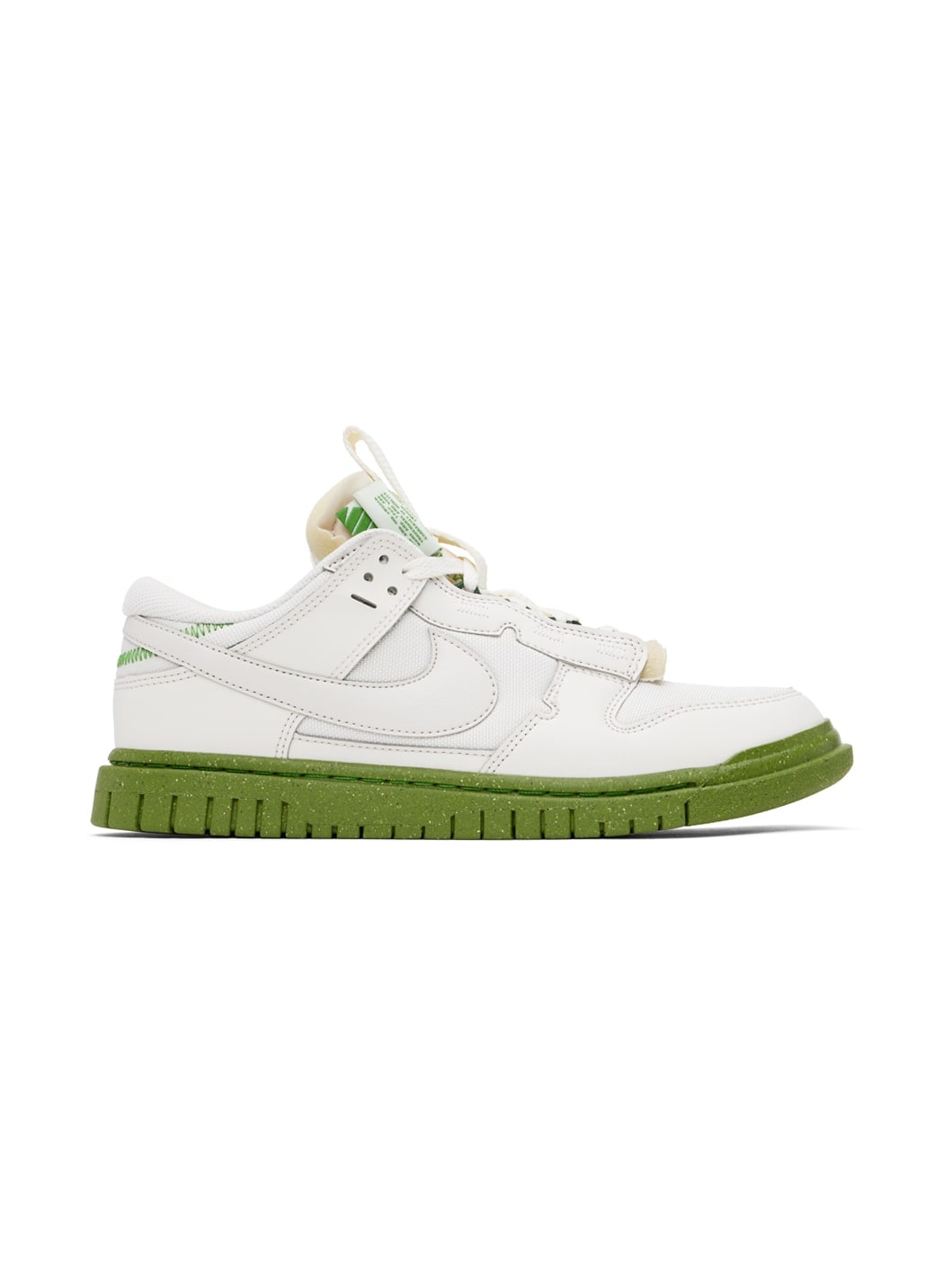 White & Green Air Dunk Low Jumbo Sneakers - 1