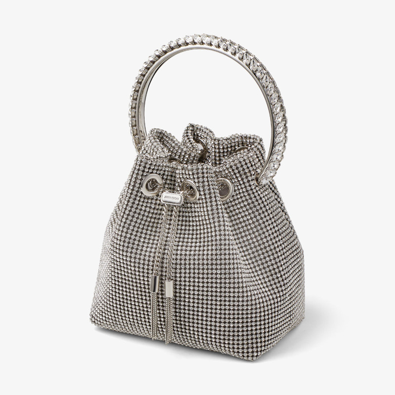 JIMMY CHOO Bon Bon
Silver Satin Crystal Mesh Bag with Crystal Handle outlook