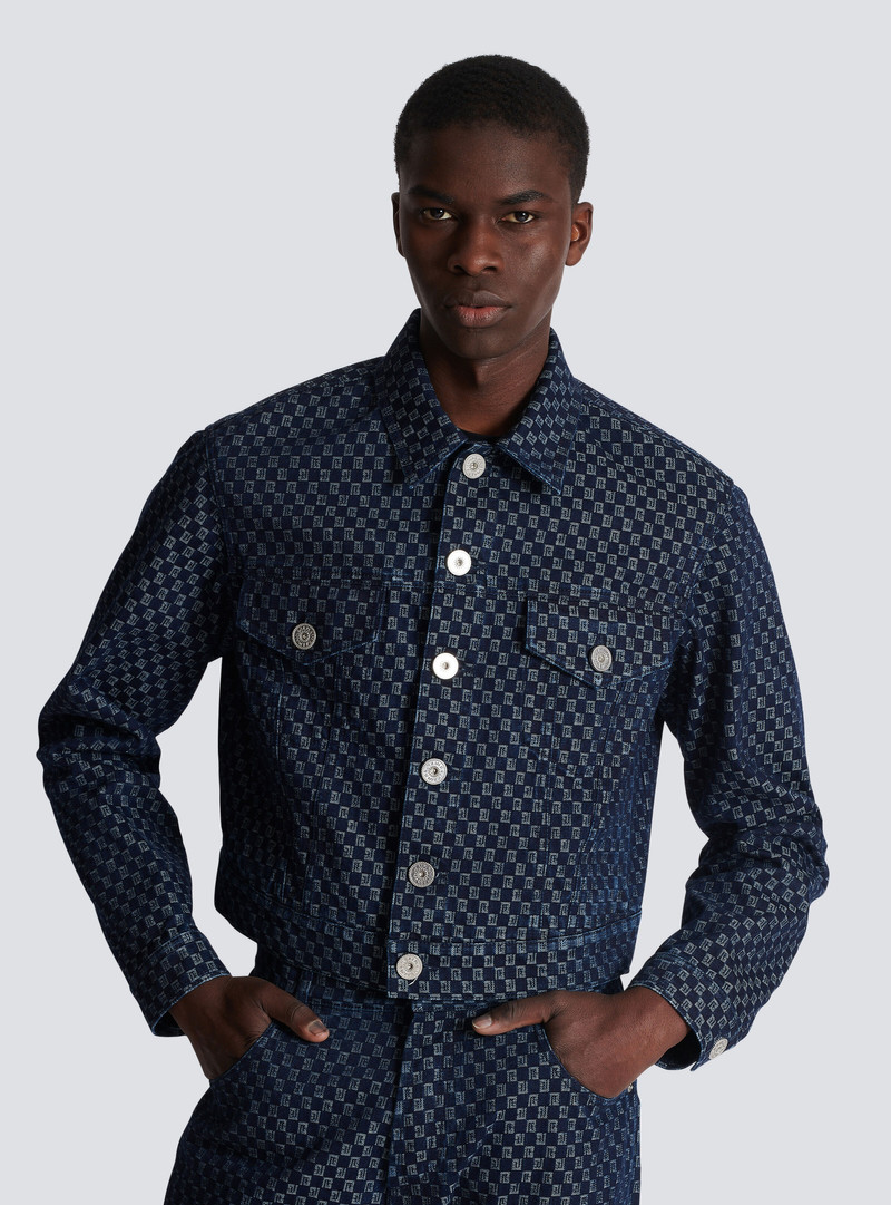 Mini monogram jacquard denim jacket 8