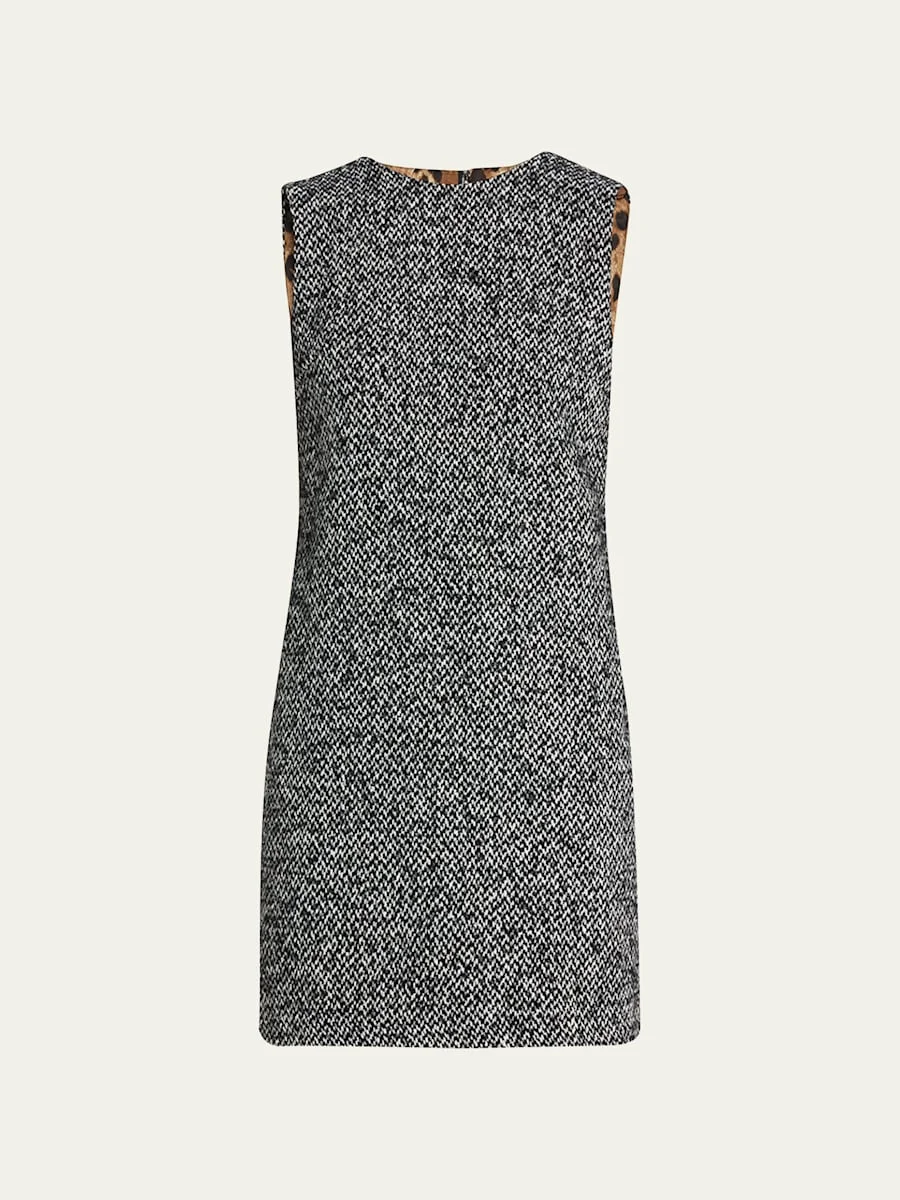 Tweed Sleeveless Mini Dress - 1