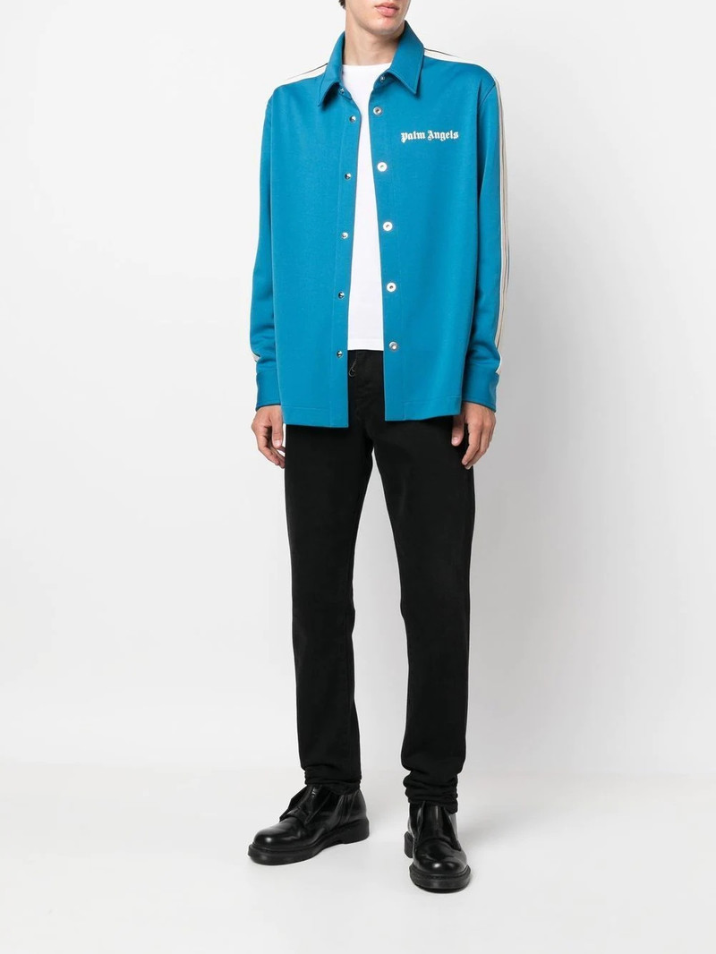 Palm Angels logo-print long-sleeve shirt outlook