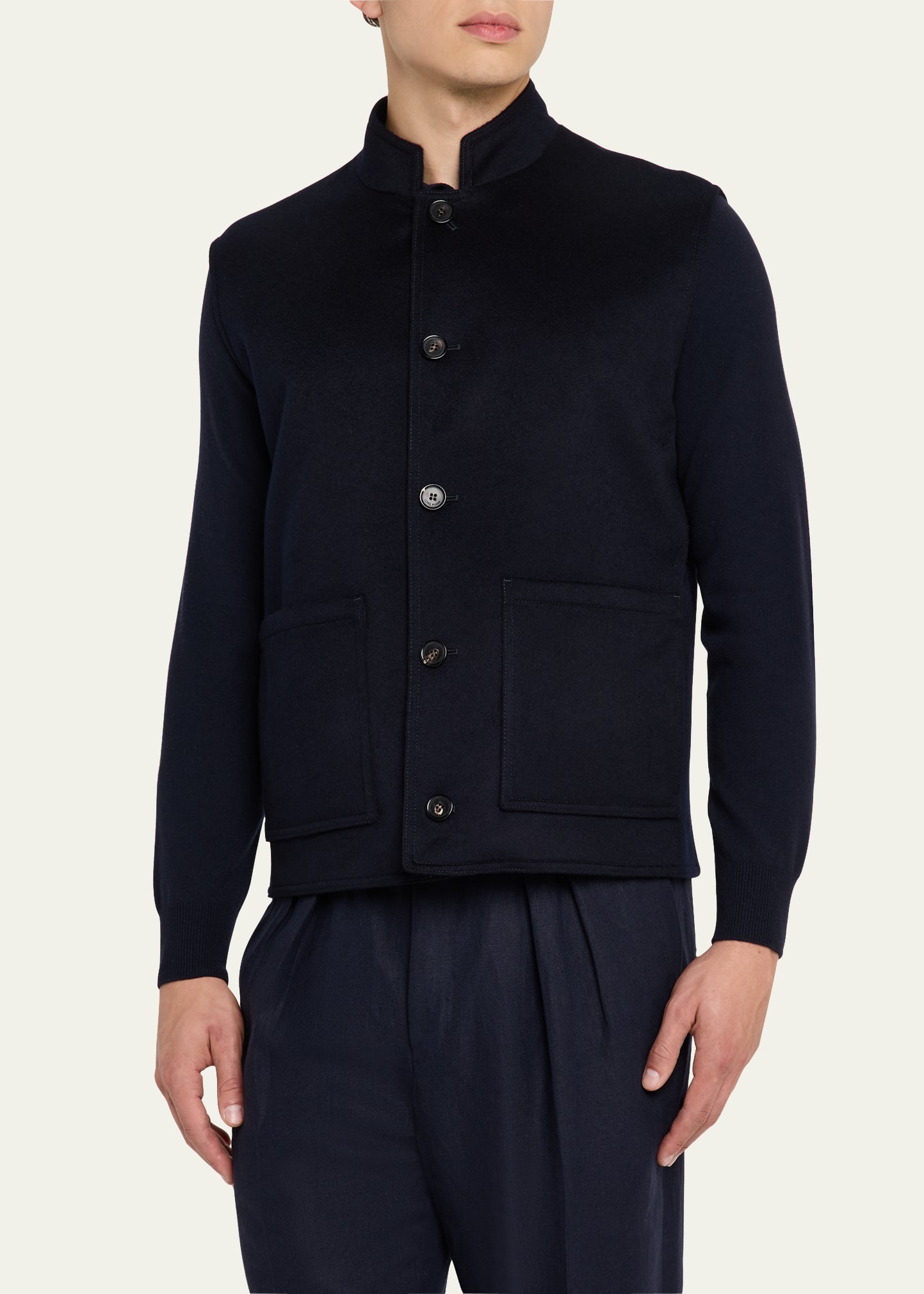 Men's Henley Cashmere Water-Repellent Vest - 4