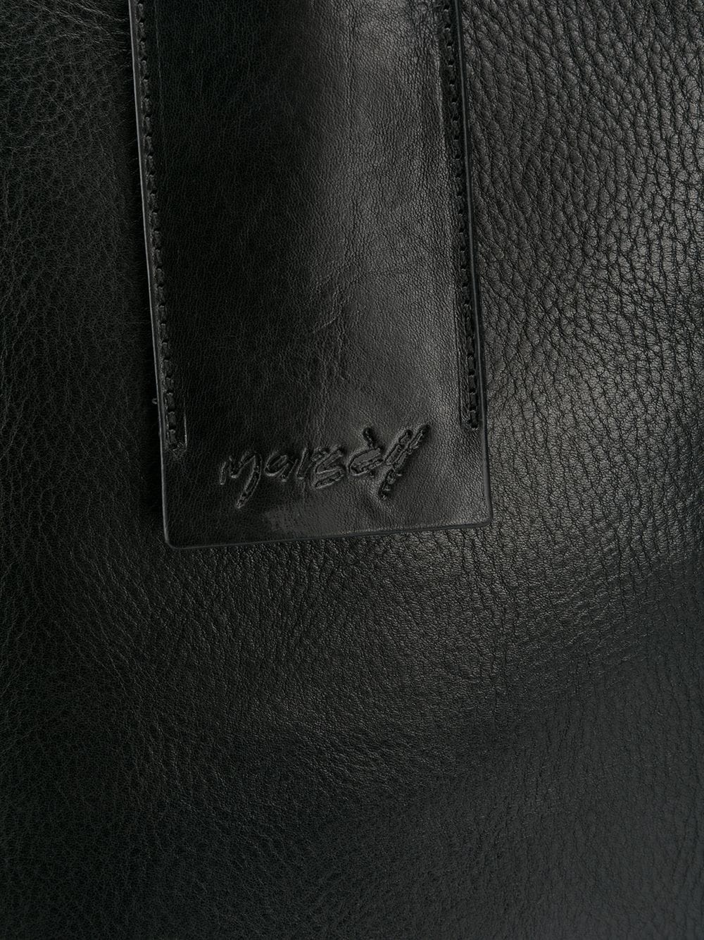 logo debossed leather tote - 4