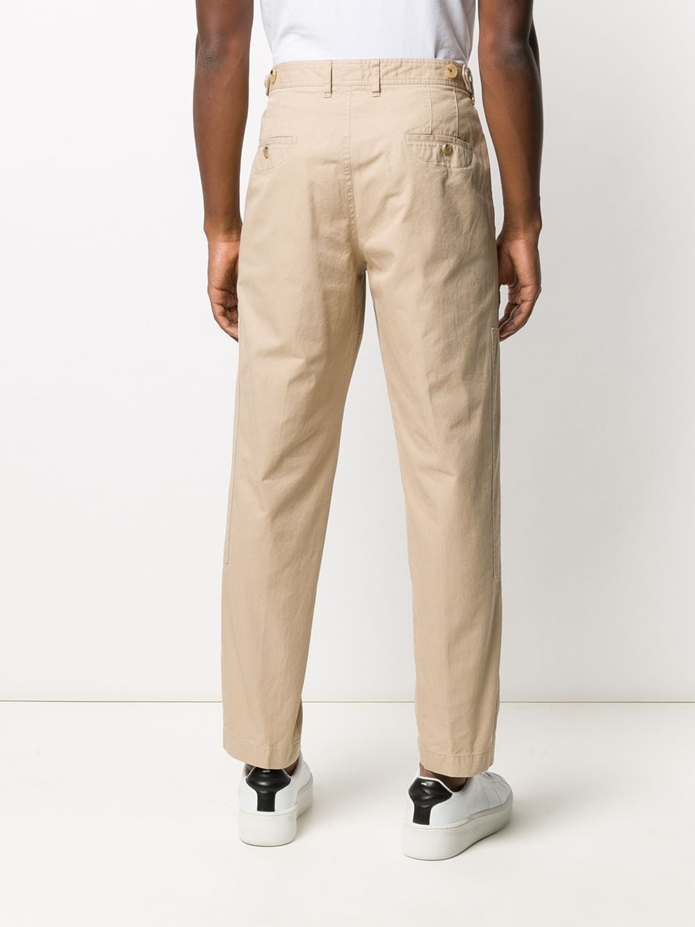 BEIGE COTTON CHINO TROUSERS - 4