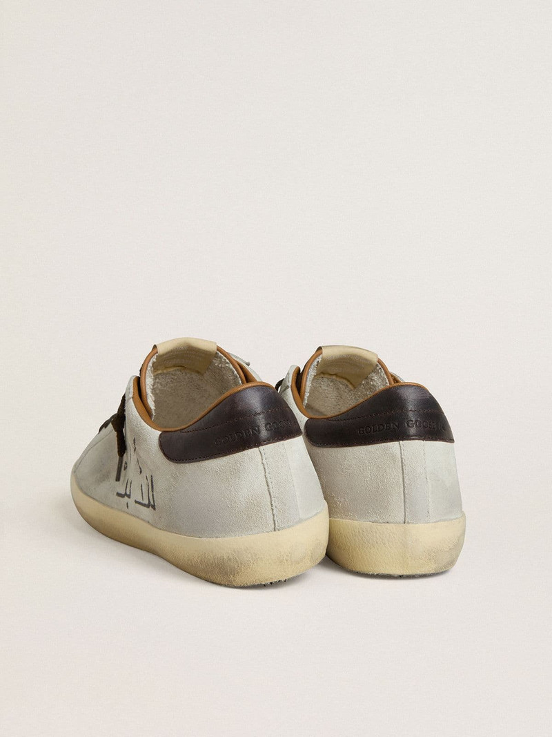 Men's Super-Star LTD in gray suede with perforated star and ebony suede tongue 4