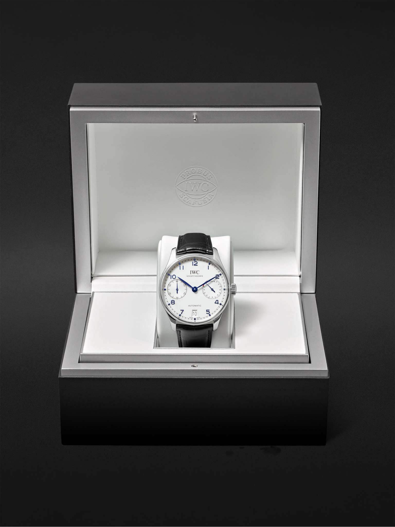 Portugieser Automatic 42.3mm Stainless Steel and Alligator Watch, Ref. No. IW500705 - 9