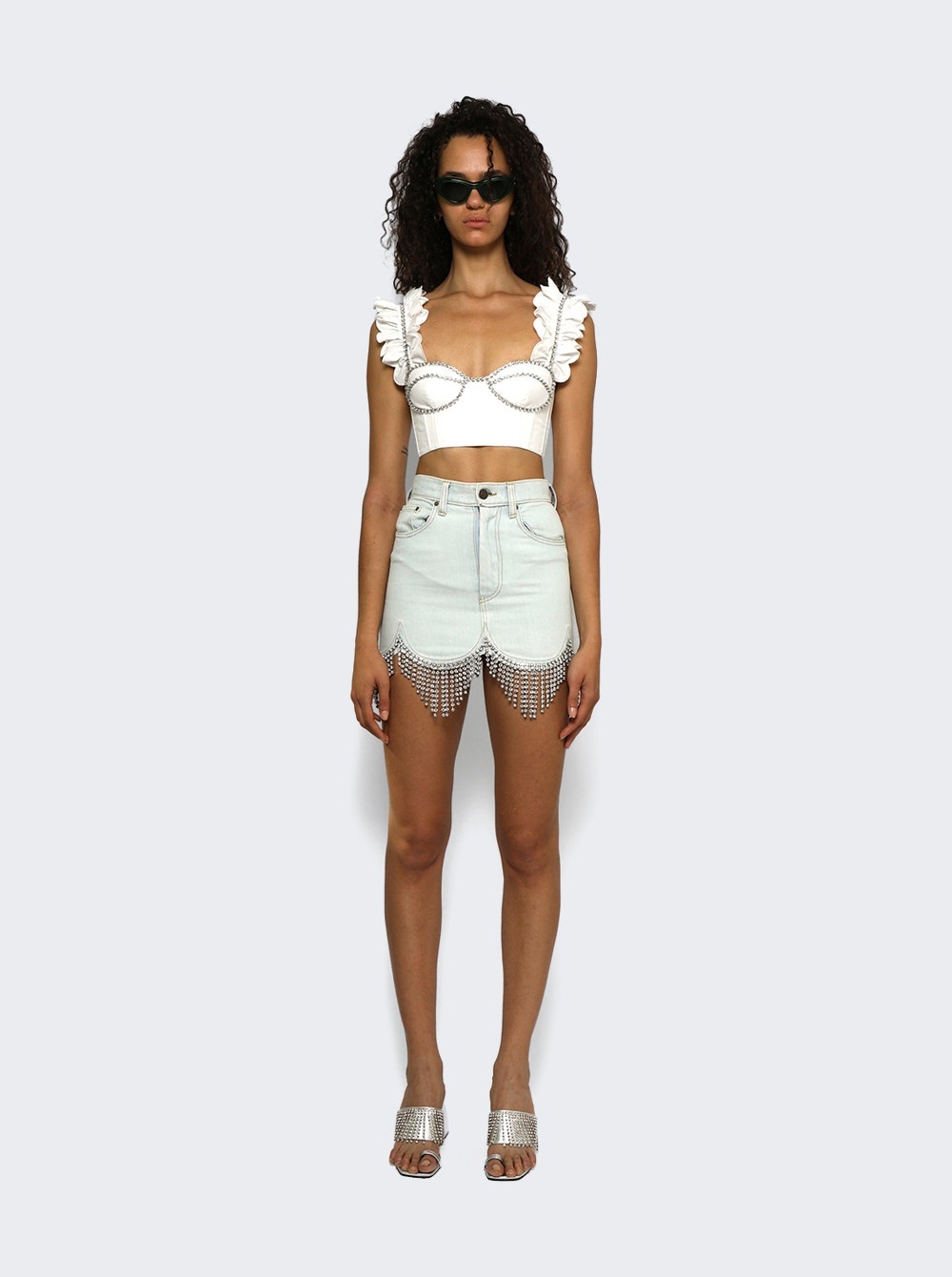 Poplin Ruffle Bustier White - 2