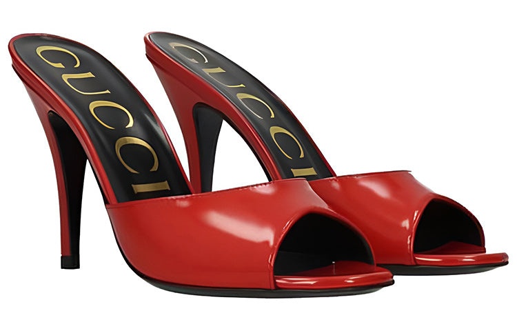 (WMNS) Gucci Slip On Stiletto Heeled Slides 'Red' 593389-CLG00-6634 - 3