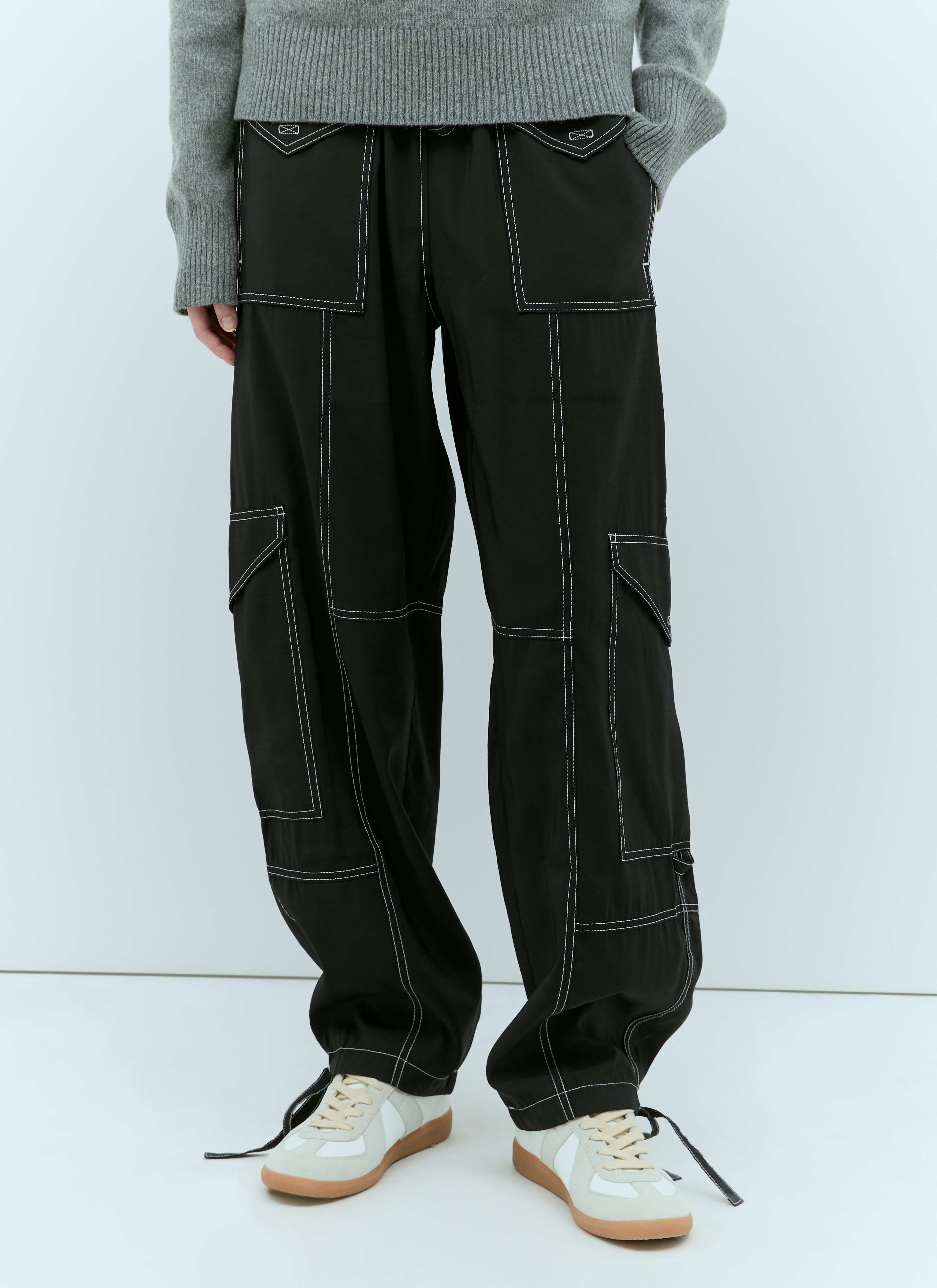 パンツ Ganni FW25 'Light Slub Pocket' pants (F8807 099) Black Light Slub Pocket Pants | GANNI US