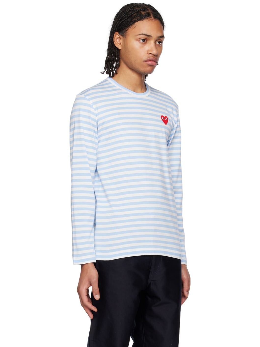 Blue & White Heart Long Sleeve T-Shirt - 2