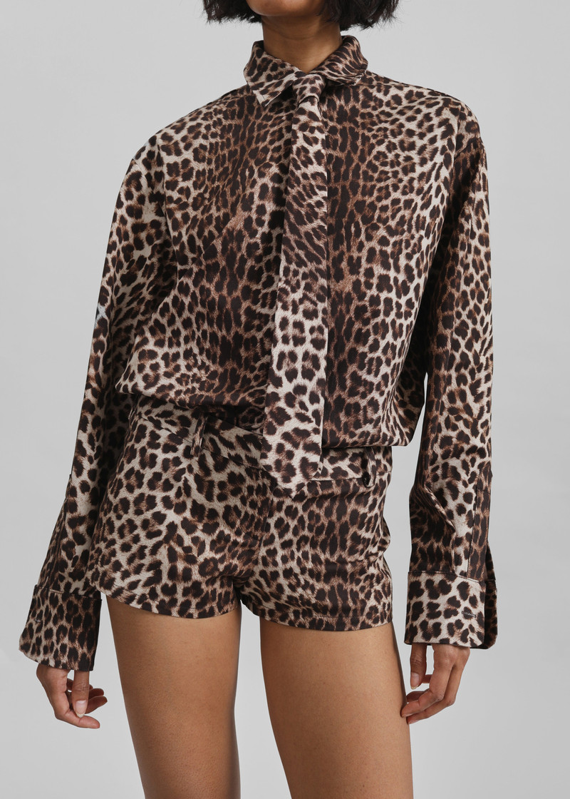 Lui Leopard Print Shirt - Brown 5