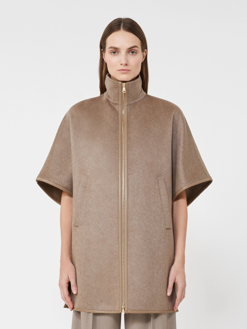 OCA Cashmere zibeline cape - BROWN 3