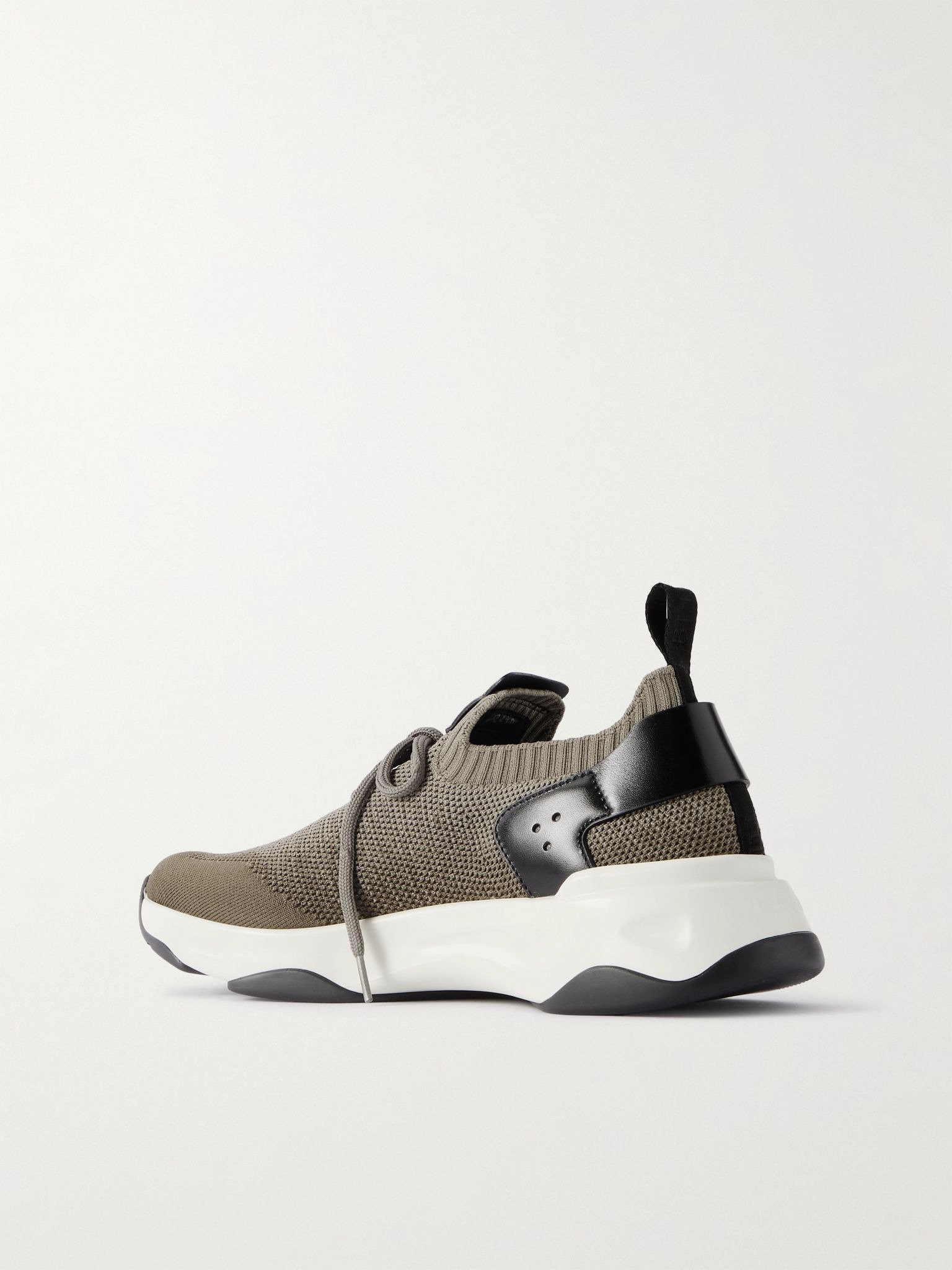 Shadow Scritto Venezia Leather-Trimmed Stretch-Knit Sneakers Green - 4