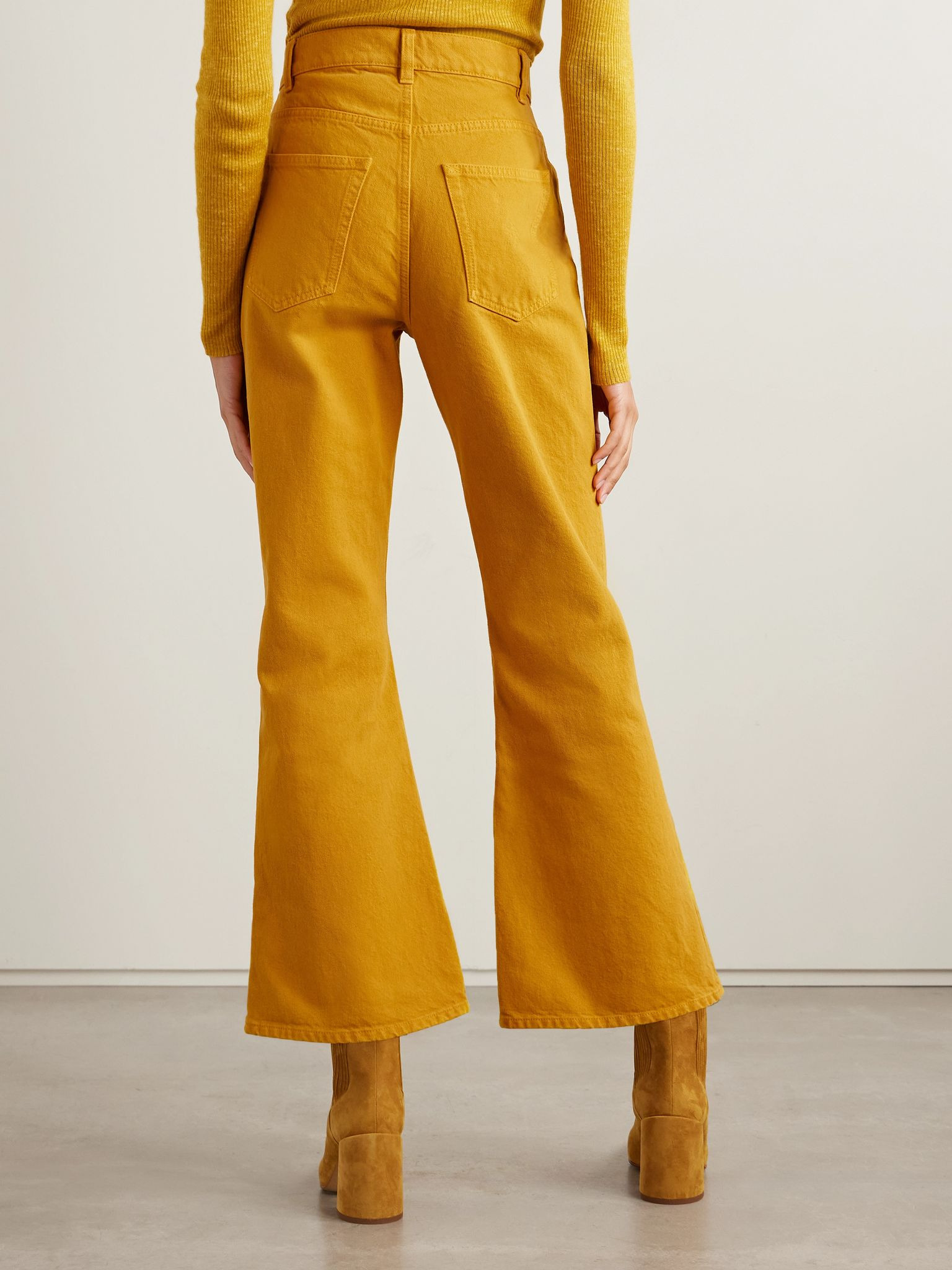 Ezra high-rise bootcut recycled jeans Mustard - 4