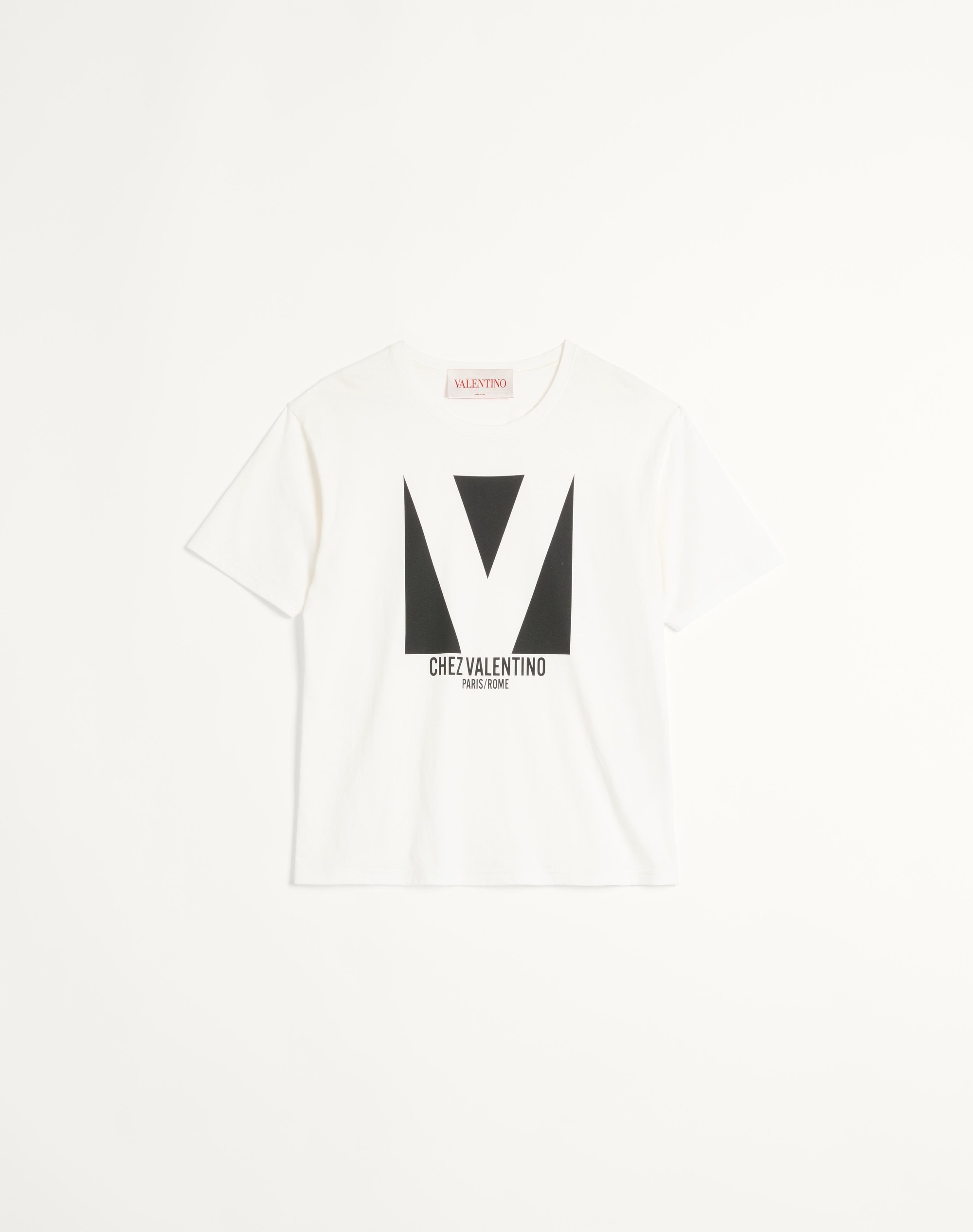 COTTON T-SHIRT WITH CHEZ VALENTINO PRINT - 1